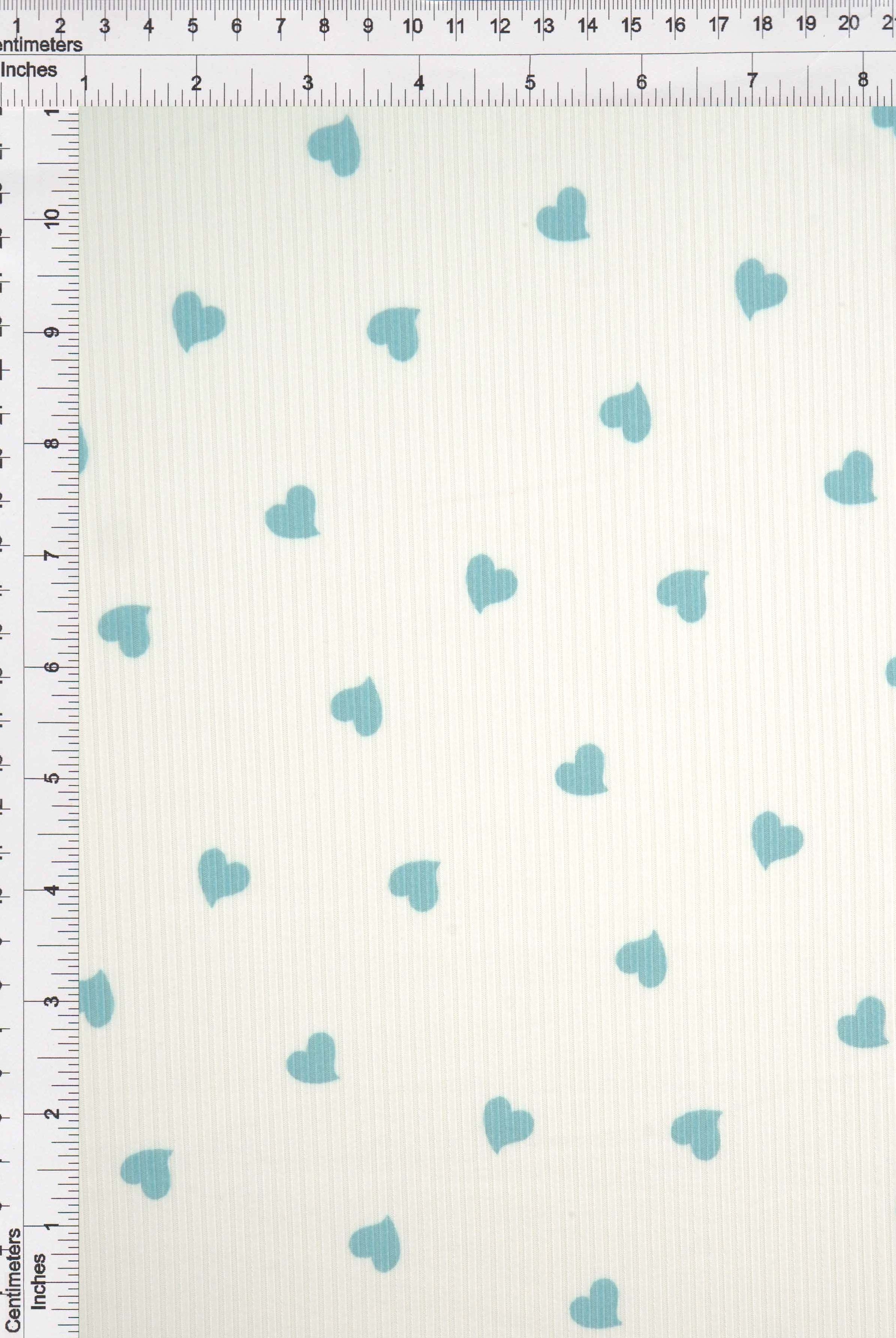 Heart Print Ribbed Knit Fabric - KNT3422-Q10913