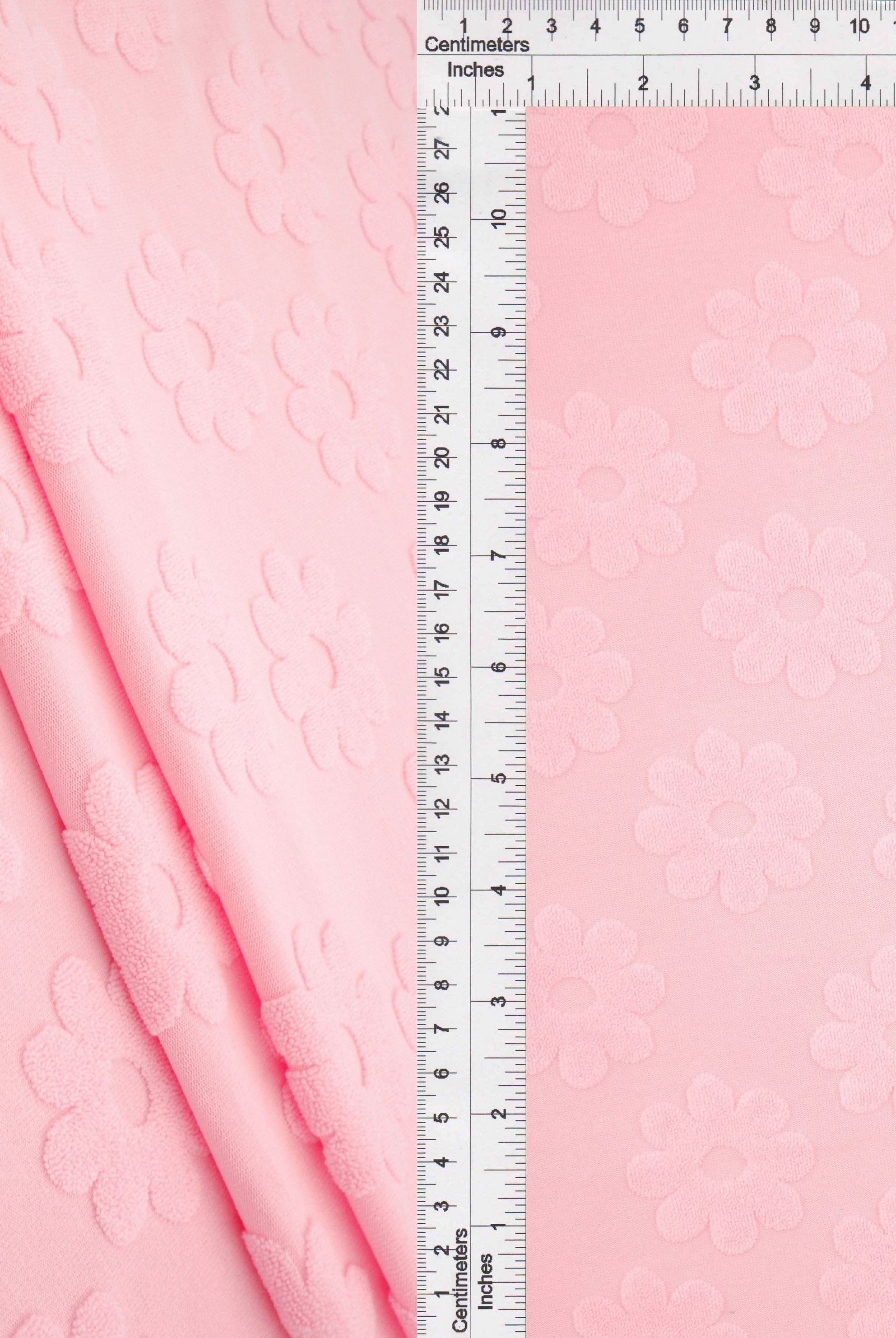 JACQ-4480 PINK NEW BOTTOMS DAISY FLOWER DRESS GEOMETRIC JACQUARD KNIT LIVERPOOL OUTERWEAR PANTS POLYESTER SKIRTS SOLID SPANDEX STRETCH SWEATER TOPS