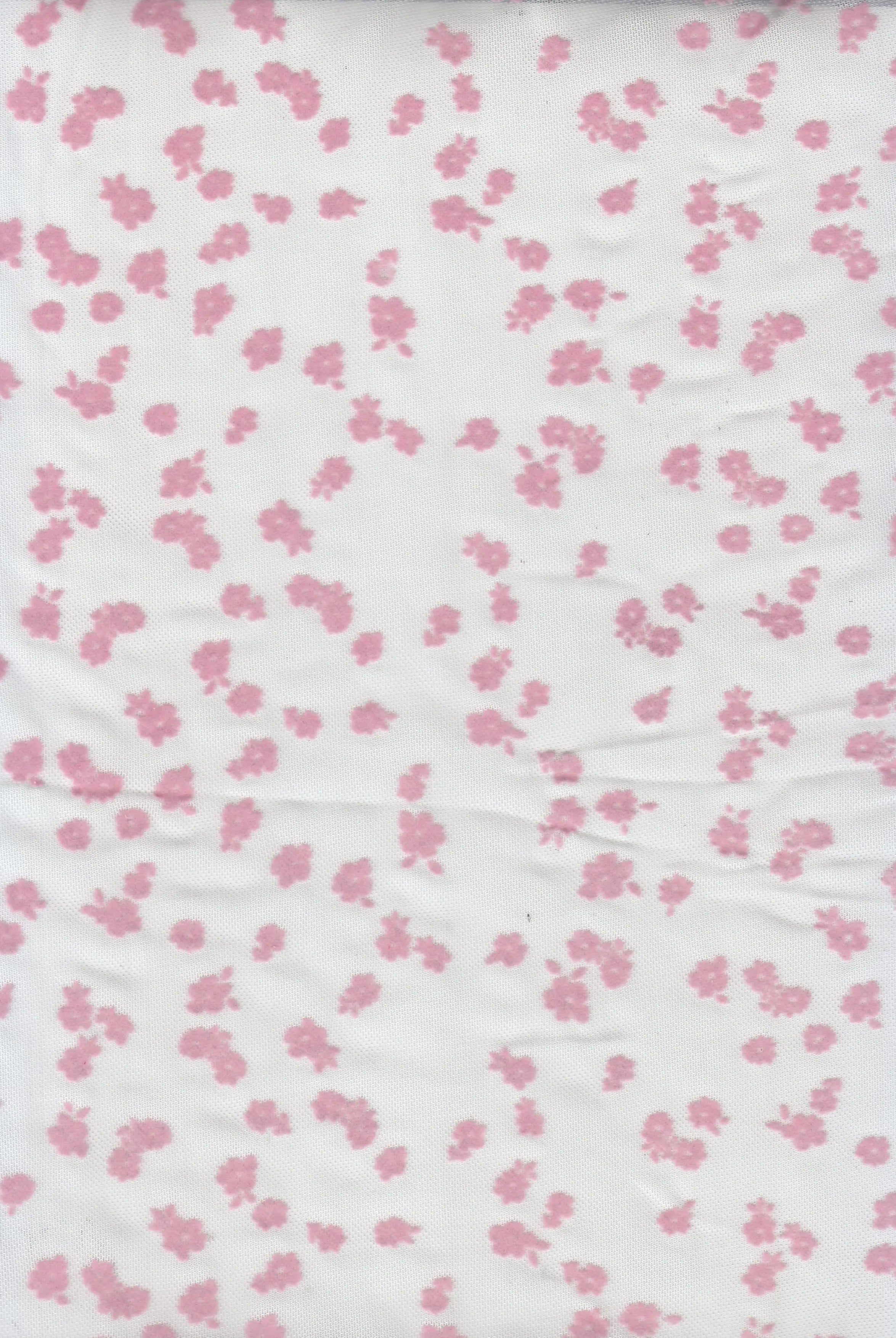 FLOCK-MS11486 PINK LT. BLOUSE BODYSUIT BOTTOMS CAMI DRESS FLOCKING FLORAL MESH POLYESTER PRINT SKIRTS SPANDEX STRETCH TOPS