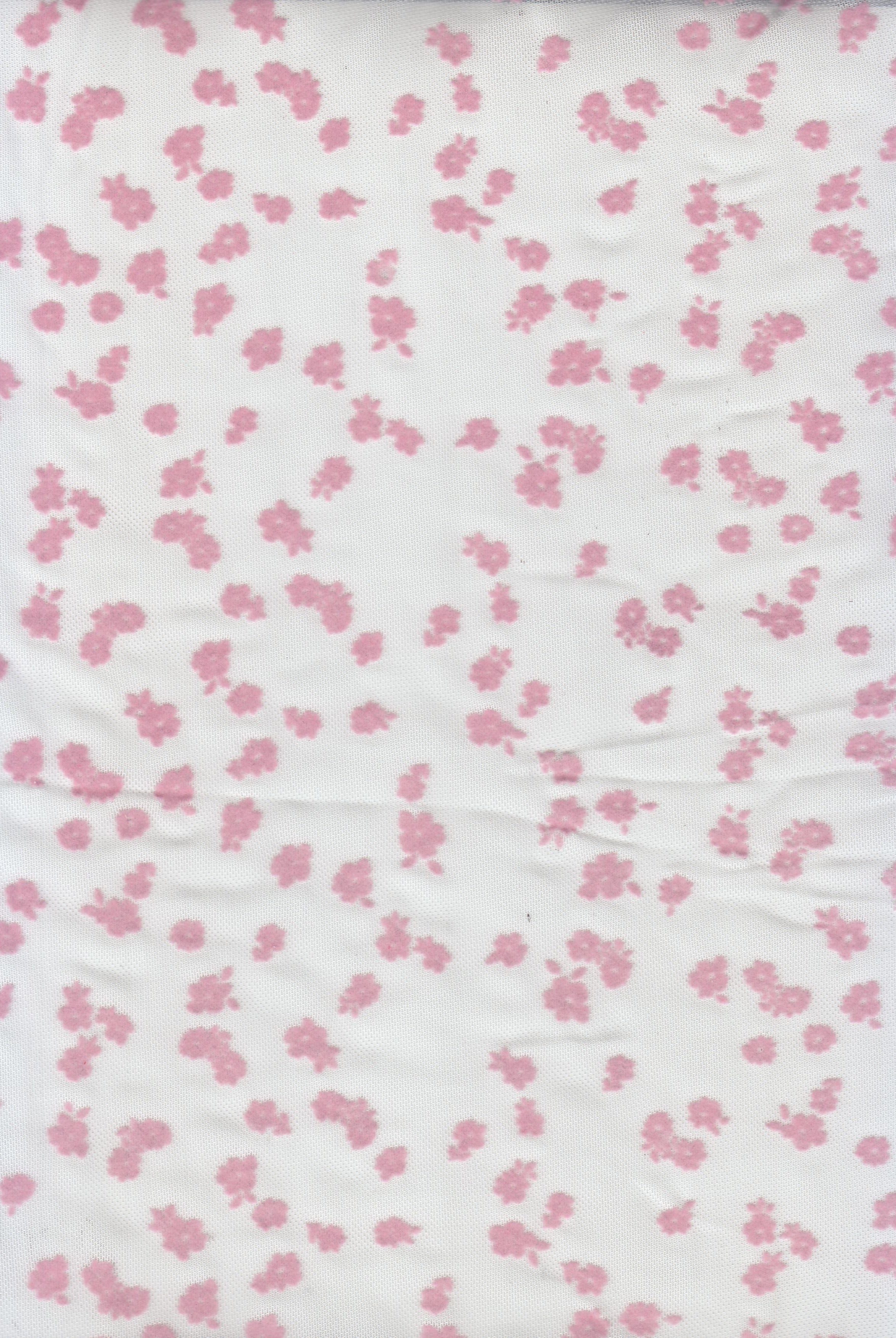 Floral Flocked Mesh Stretch Fabric - FLOCK-MS11486