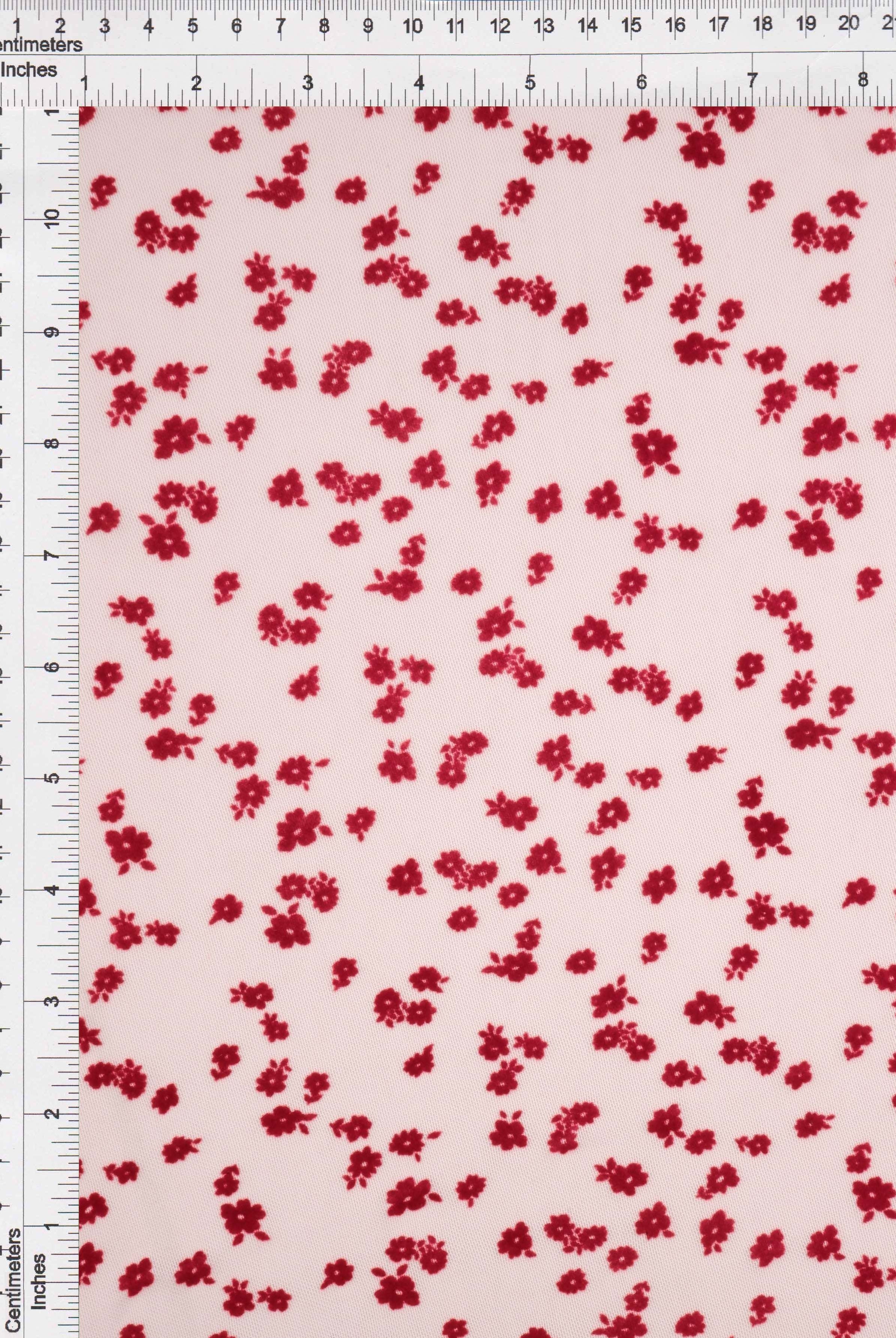Floral Flocked Mesh Stretch Fabric - FLOCK-MS11486
