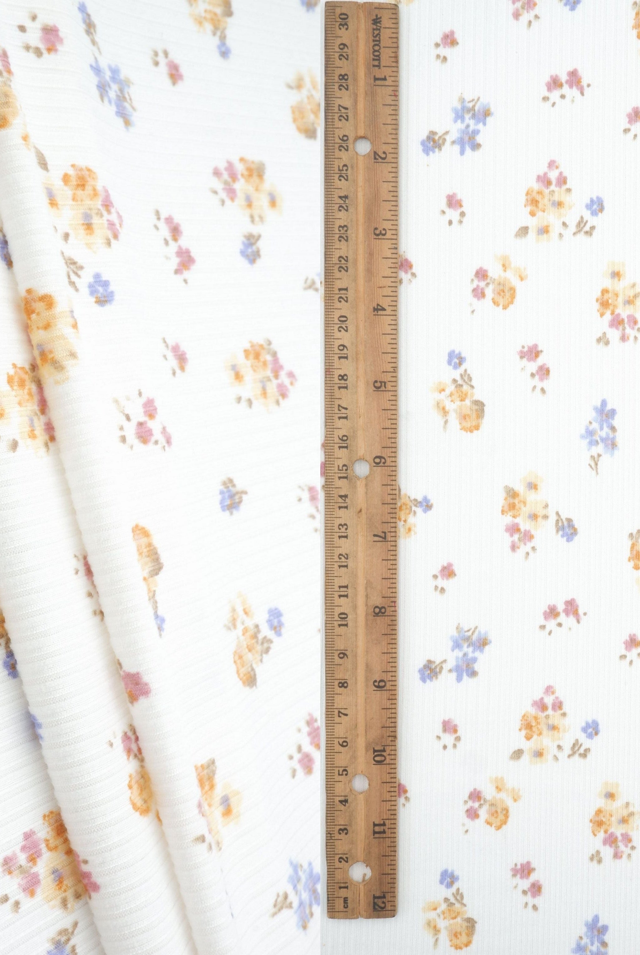 Rib Ditsy Floral Print Knit Fabric KNT3422-M11002B