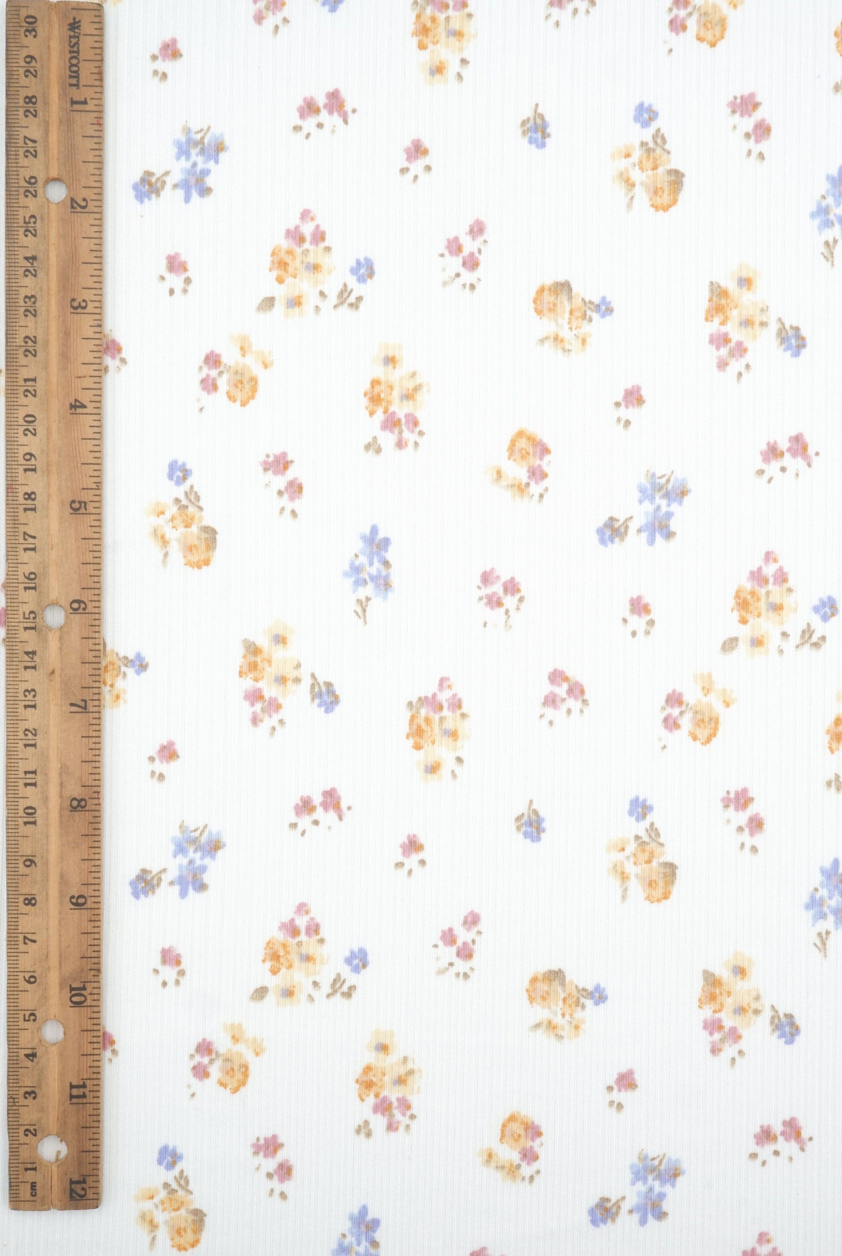 Rib Ditsy Floral Print Knit Fabric KNT3422-M11002B