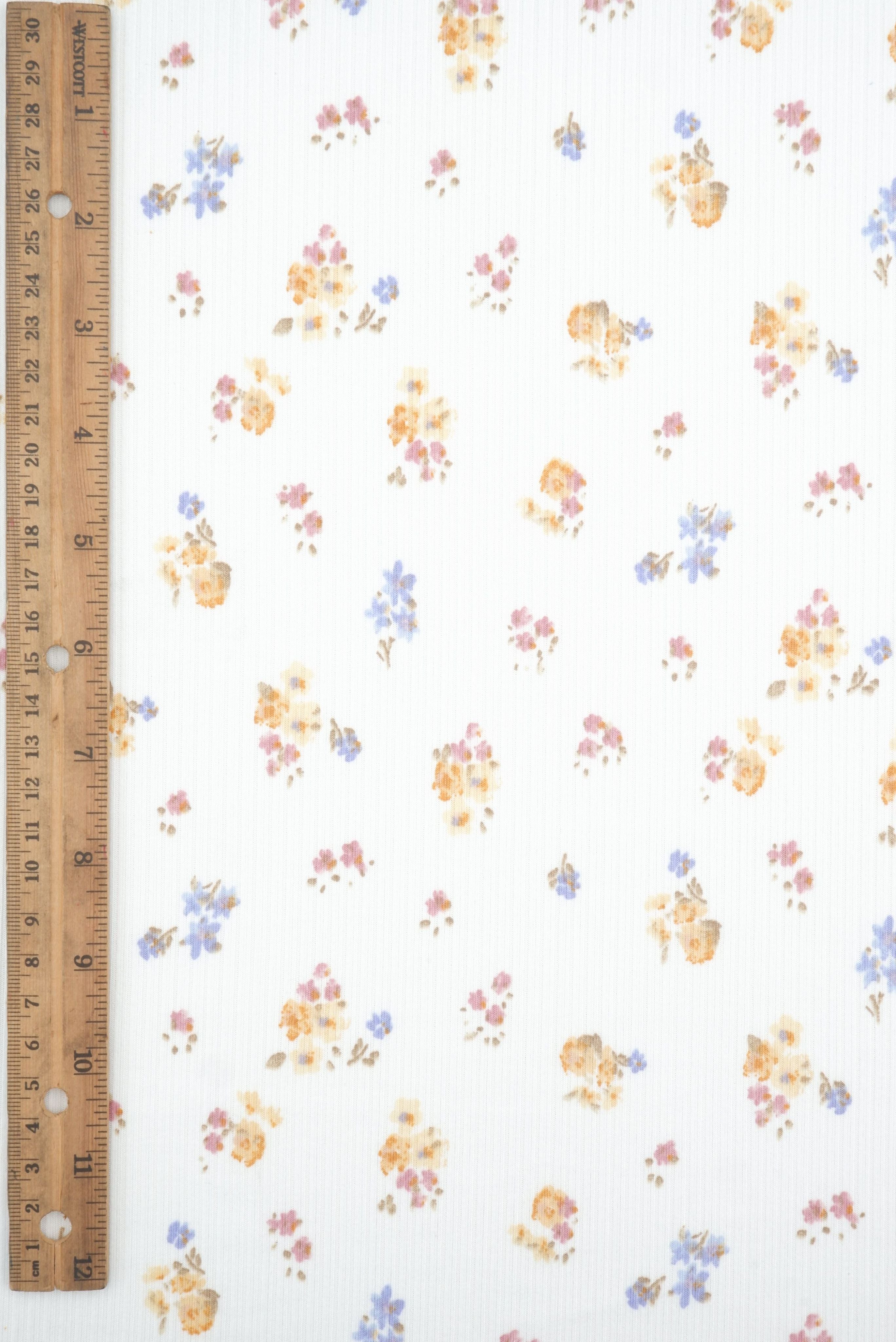 Rib Ditsy Floral Print Knit Fabric KNT3422-M11002B