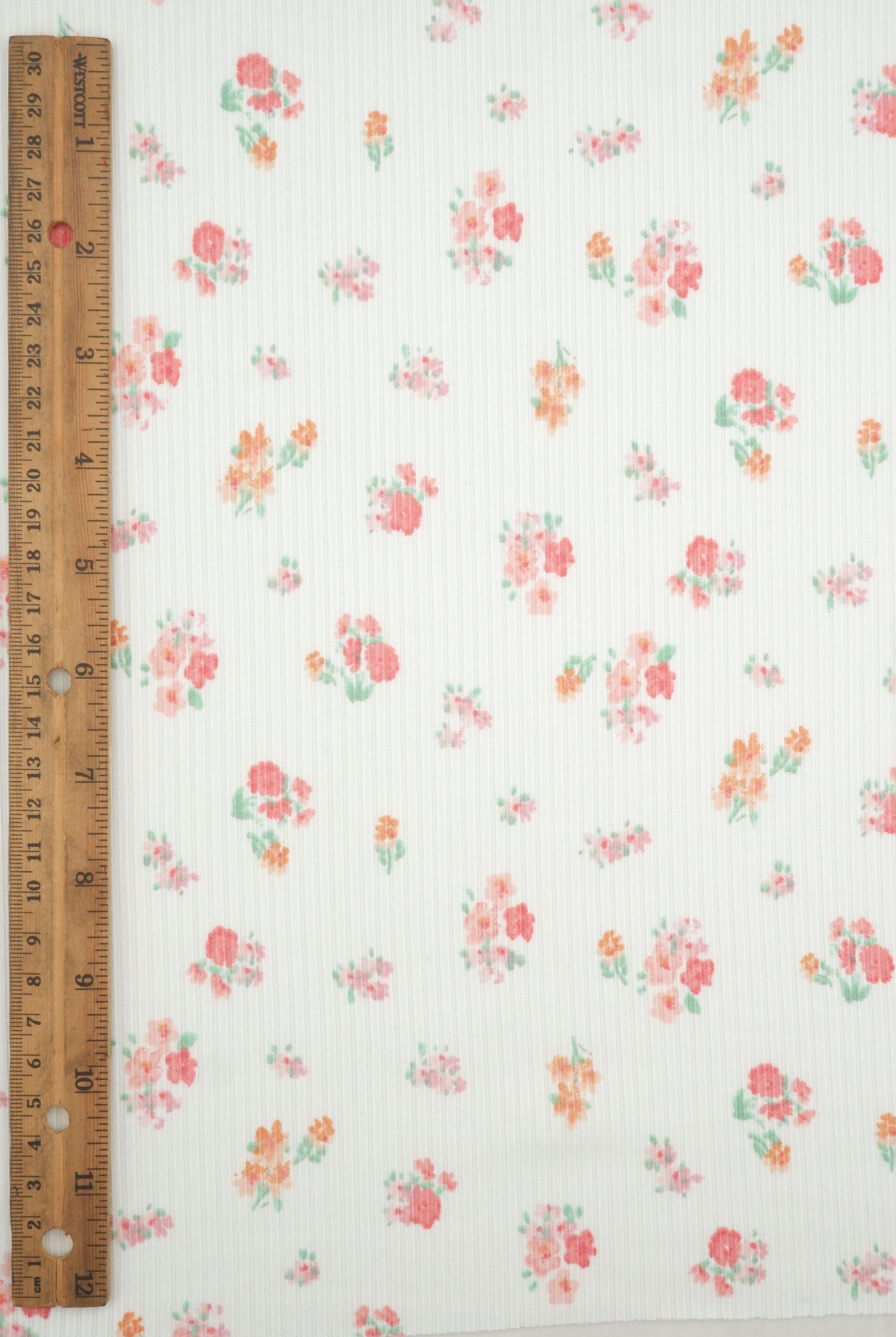 Rib Ditsy Floral Print Knit Fabric KNT3422-M11002B