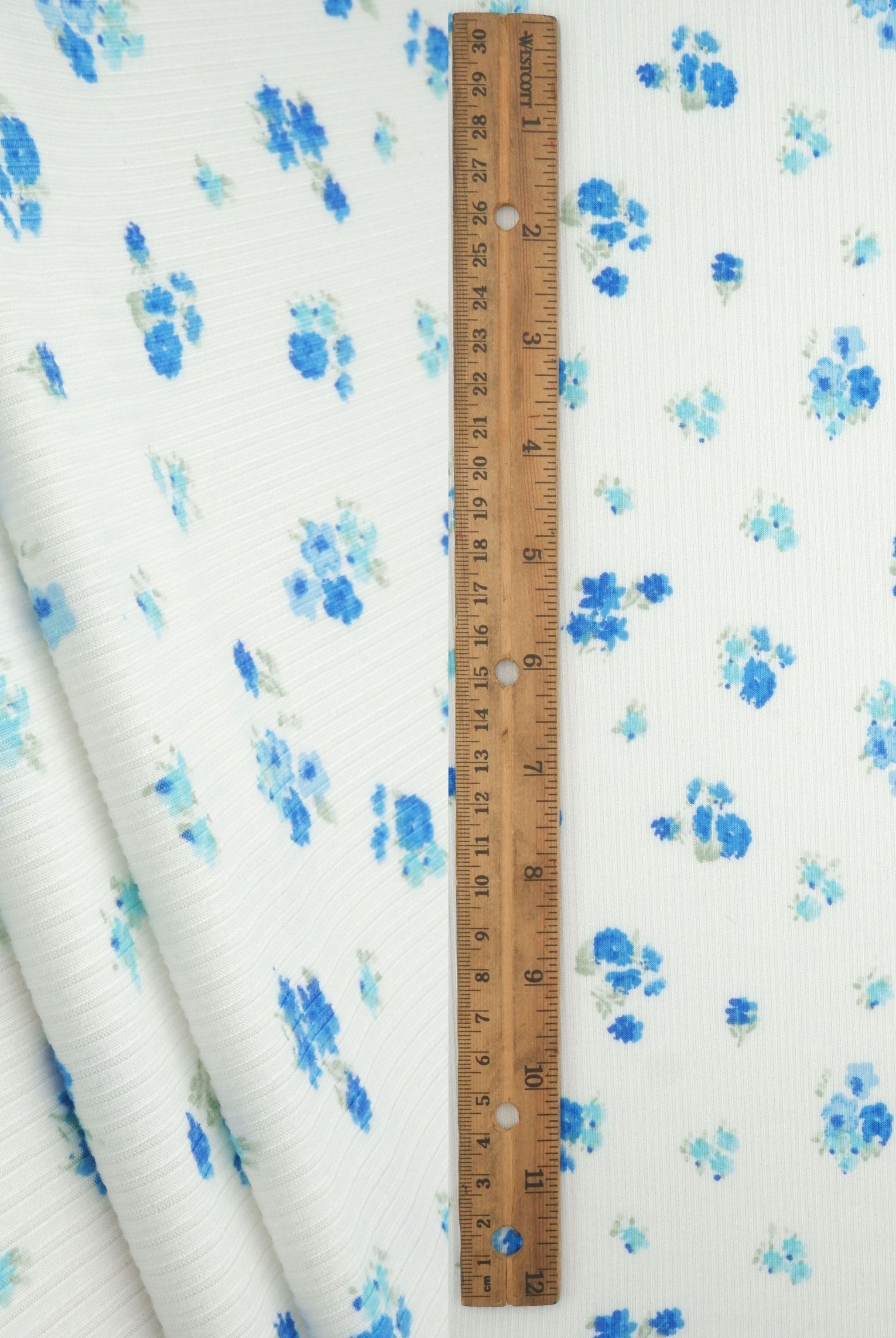 Rib Ditsy Floral Print Knit Fabric KNT3422-M11002B