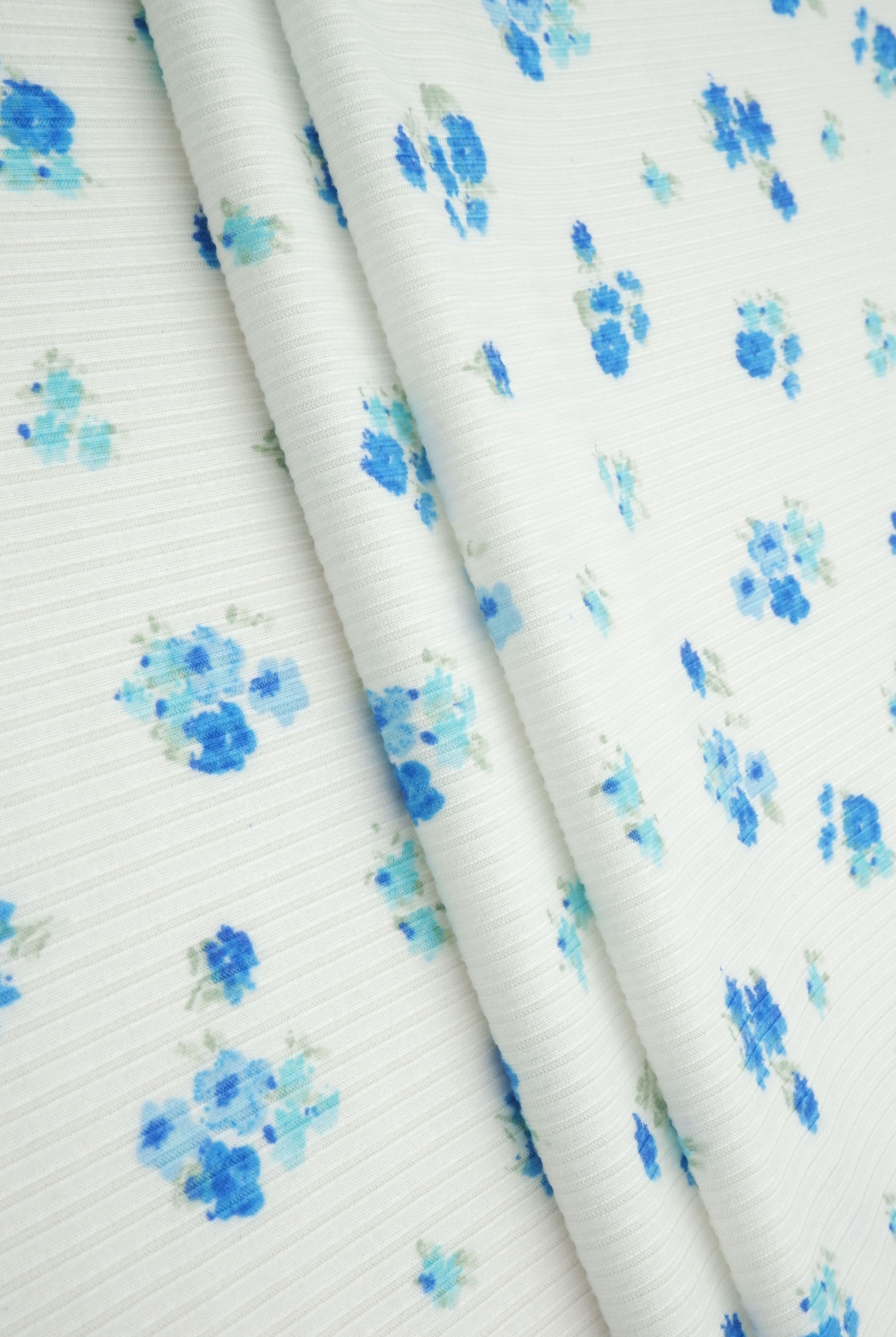 Rib Ditsy Floral Print Knit Fabric KNT3422-M11002B
