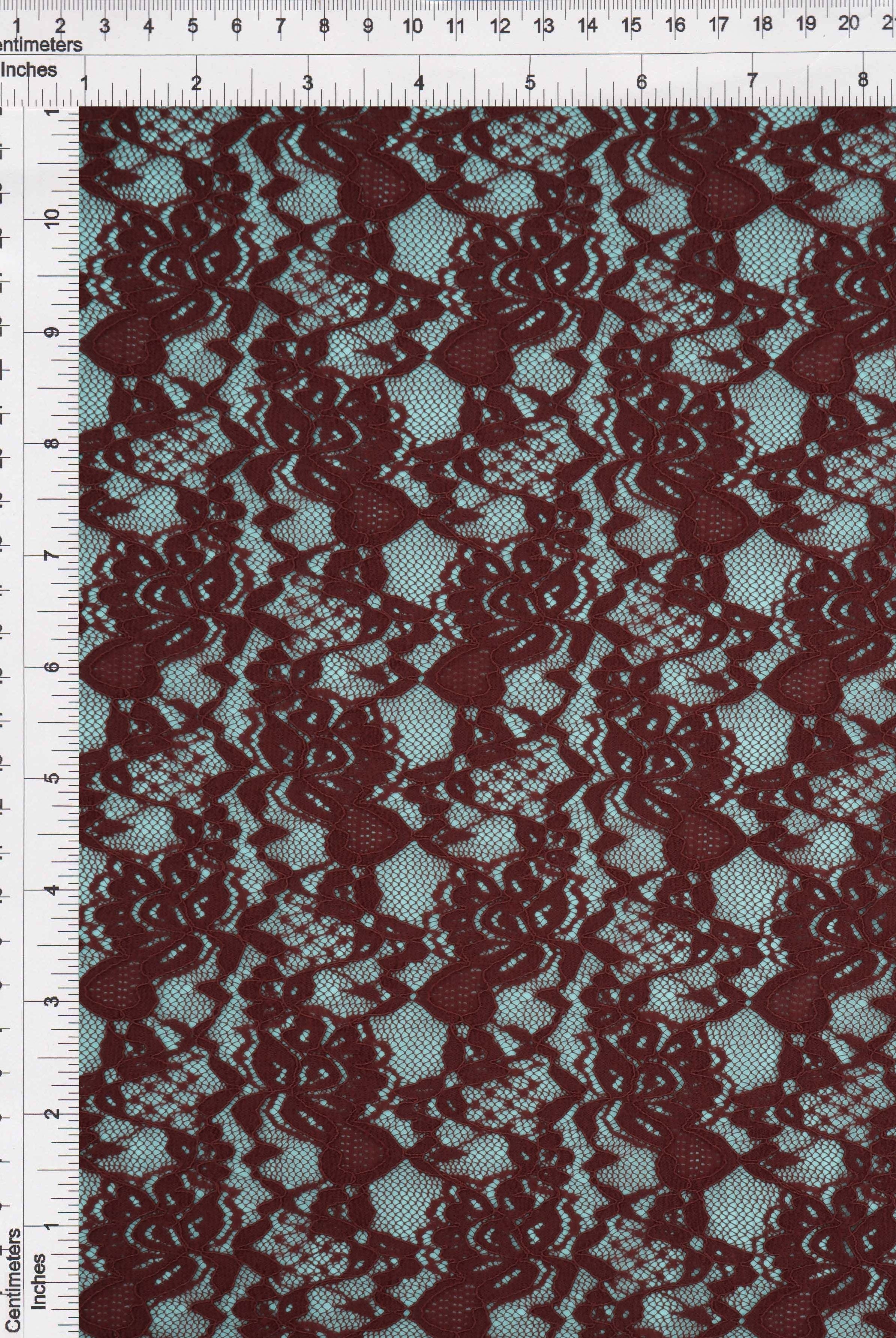 Floral Double Border Lace Fabric - LACE4478