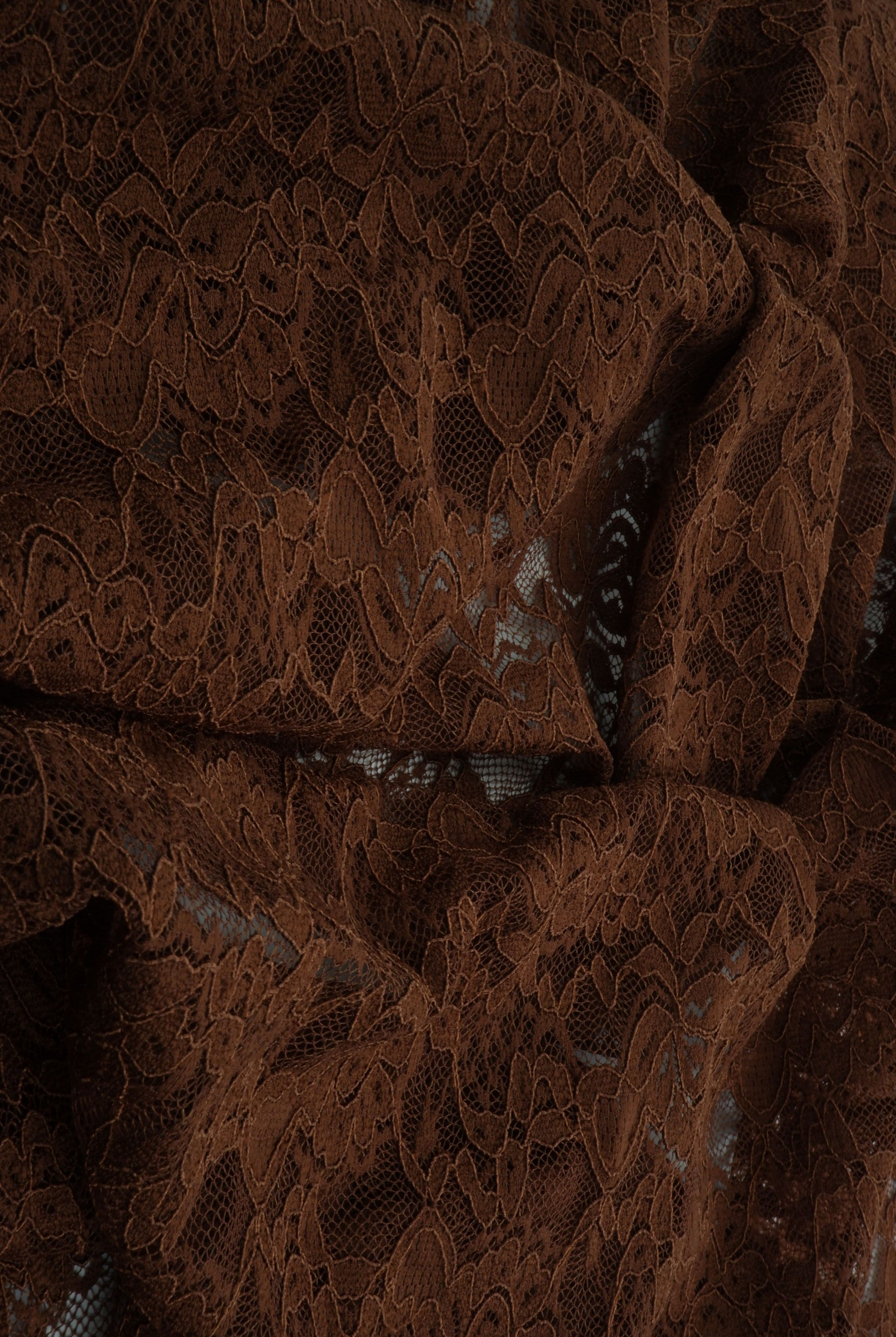 LACE4478 BROWN BLOUSE BODYSUIT BOTTOMS CAMI DRESS FLORAL LACE LOUNGEWEAR POLYESTER SOLID SPANDEX T-SHIRT TOPS TUNICS