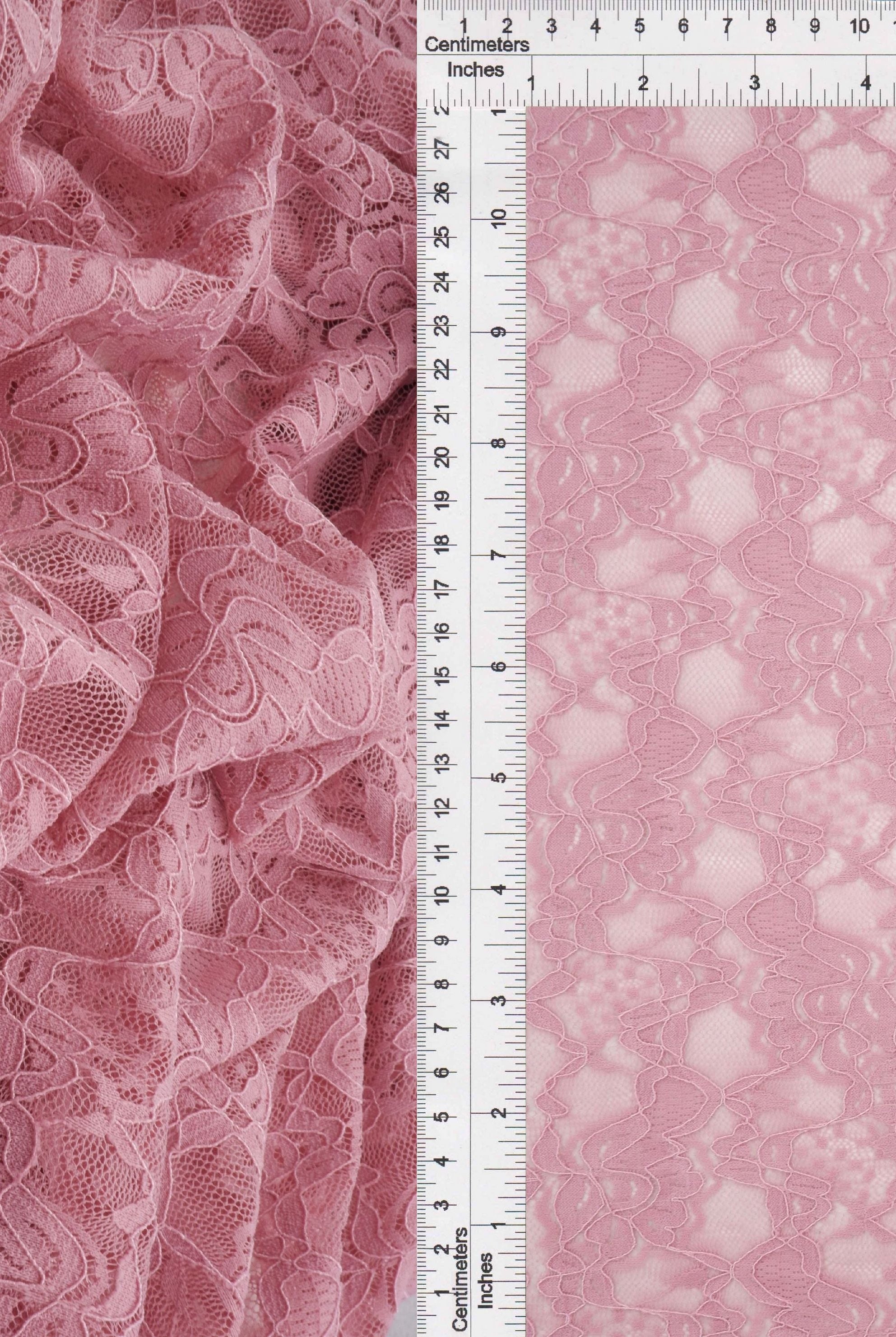 Floral Double Border Lace Fabric - LACE4478