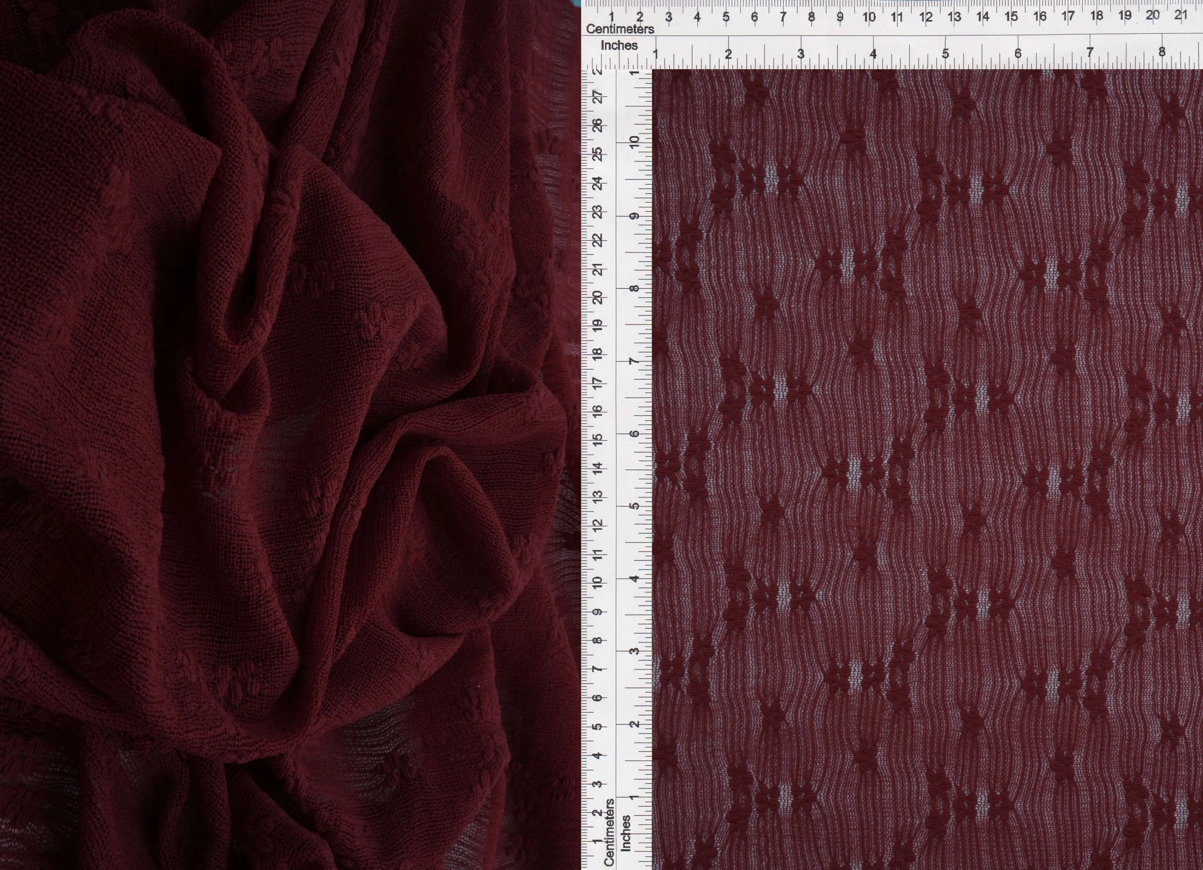 LACE4630 BURGUNDY BLOUSE DITSY DRESS KNIT LACE NYLON SKIRTS SOLID SPANDEX TOPS TUNICS