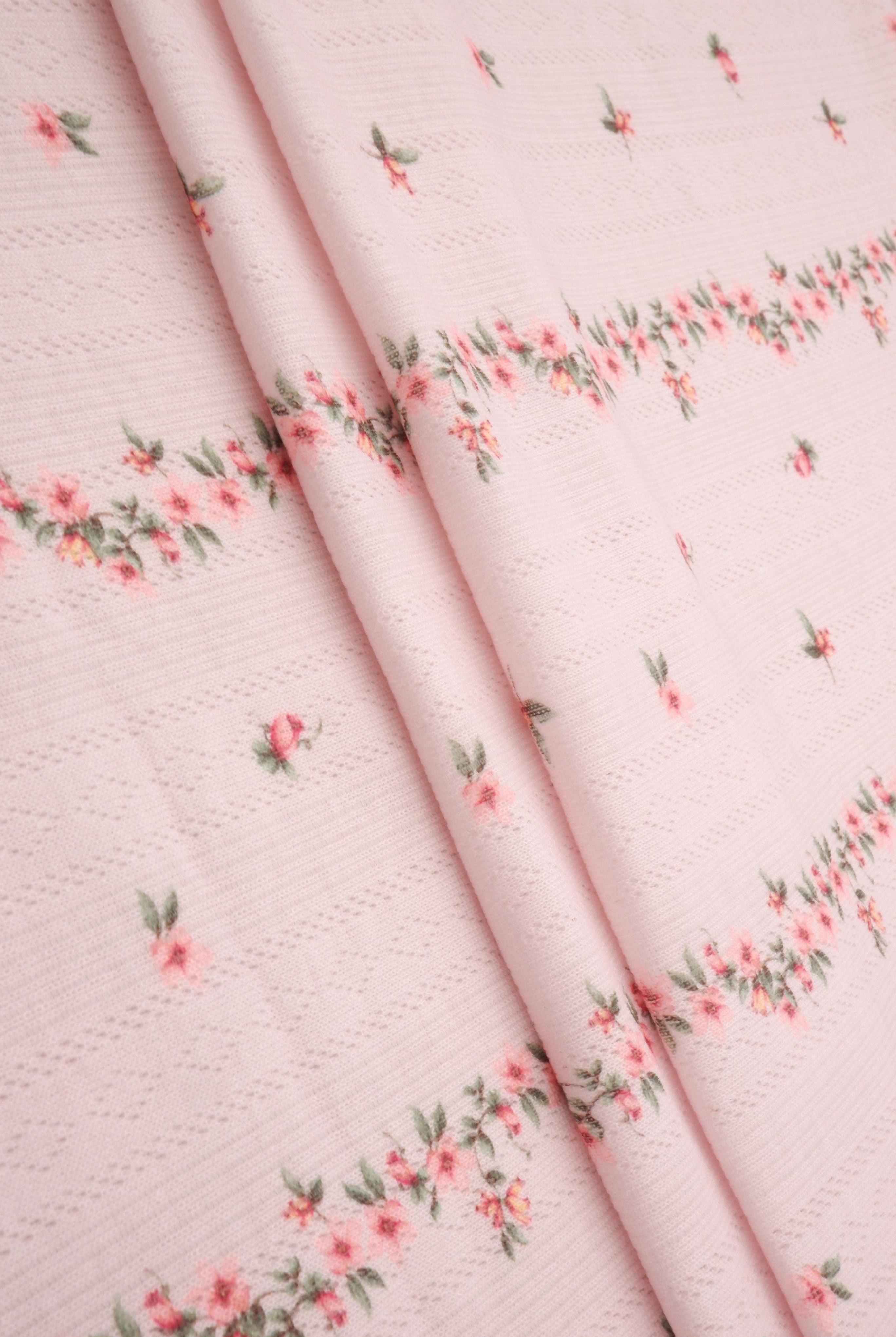 Ditsy Floral Pointelle Print Fabric KNT4653-MS11543