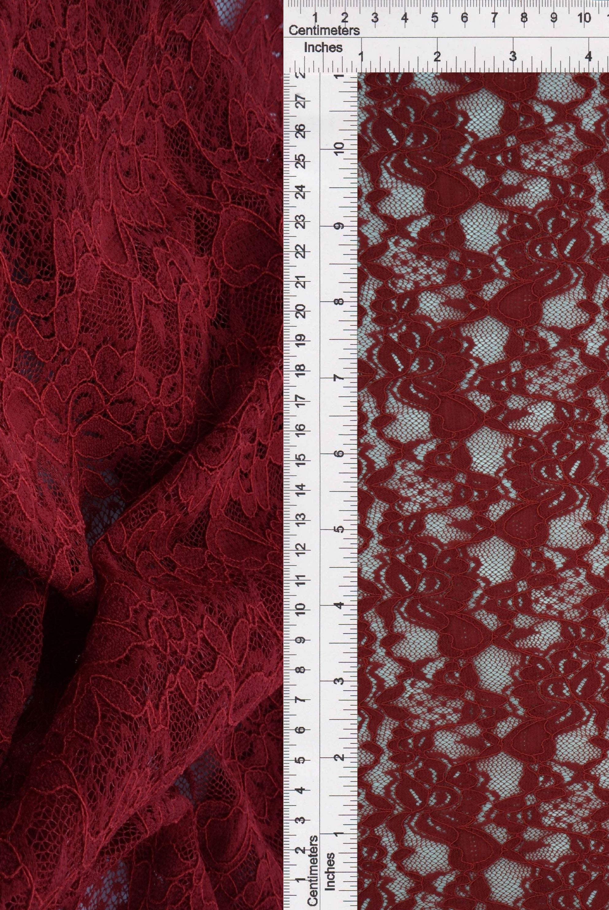 Floral Double Border Lace Fabric - LACE4478