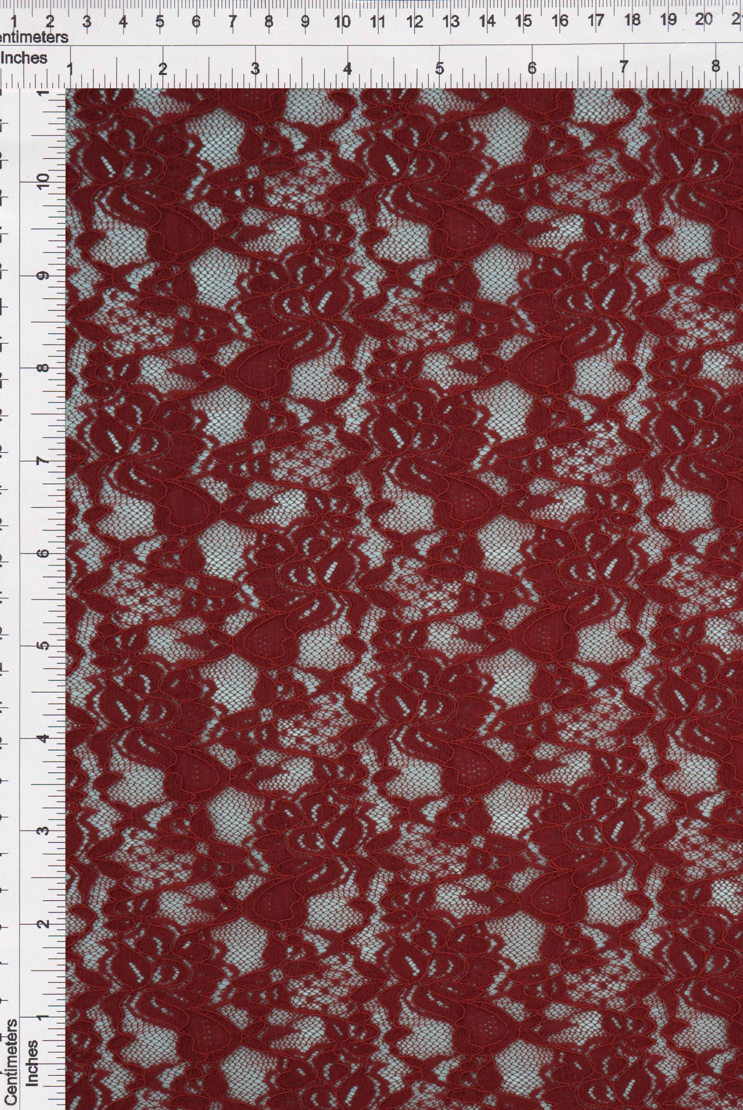 Floral Double Border Lace Fabric - LACE4478