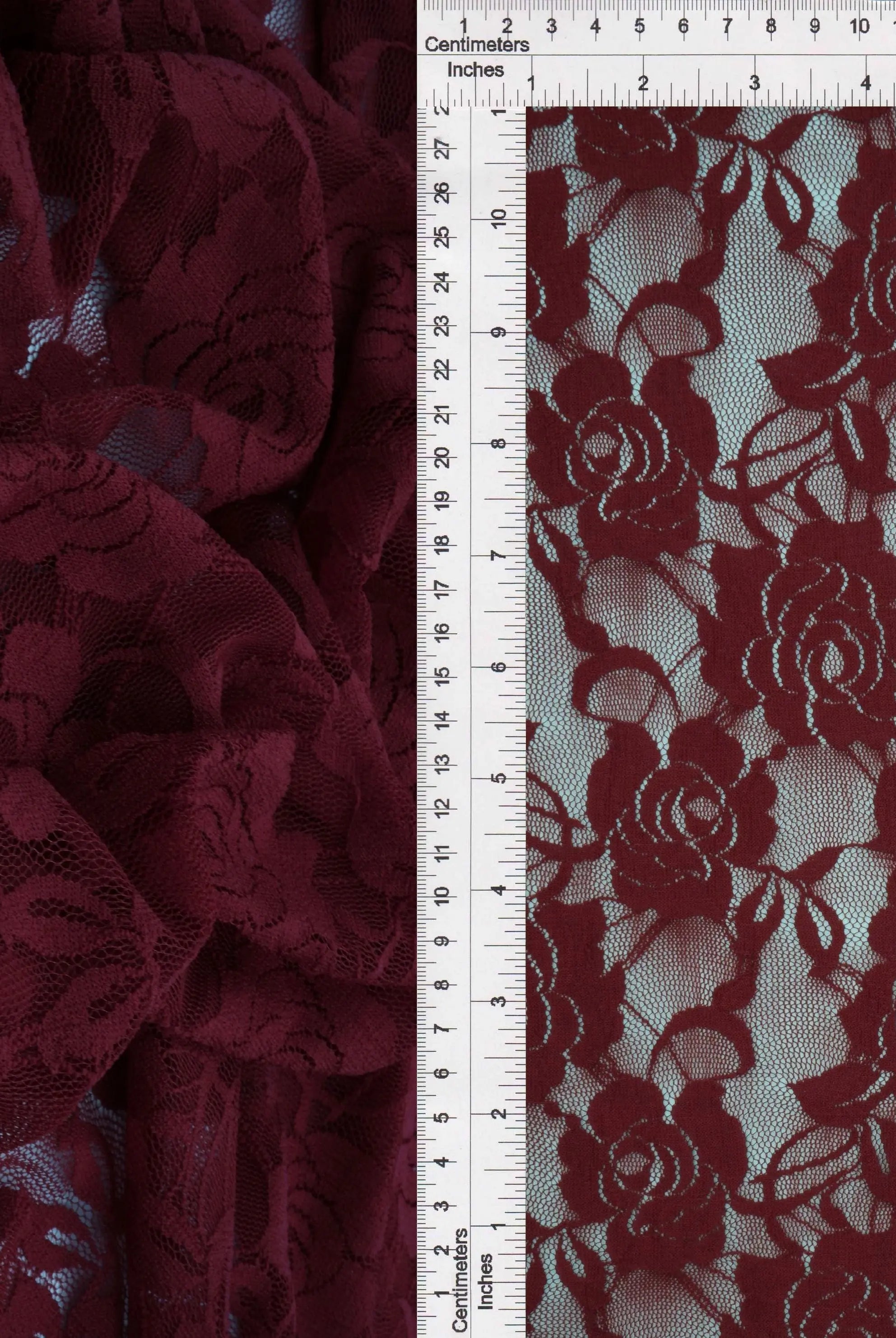 LACE1379 SOLID BURGUNDY LACE