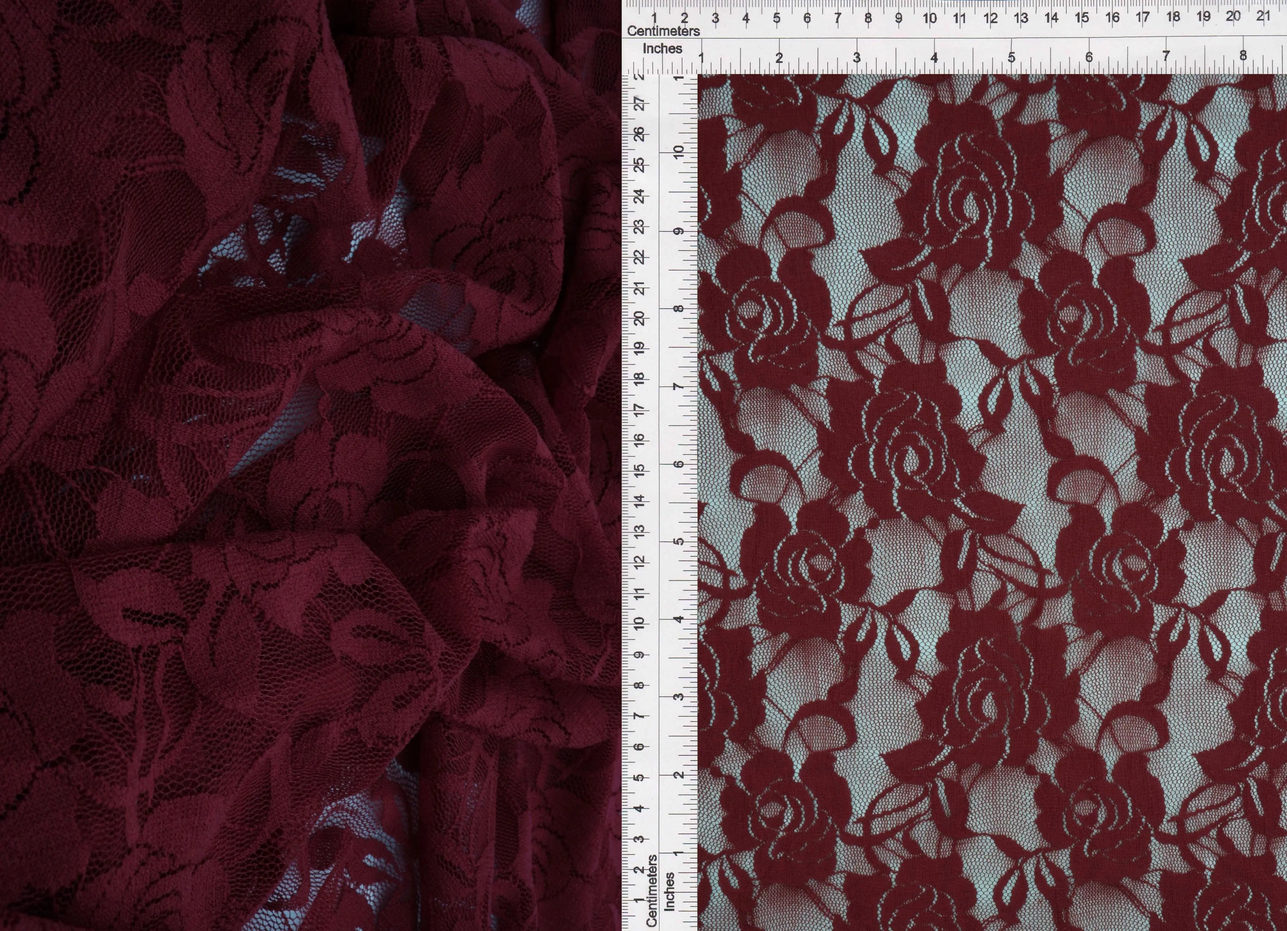 LACE1379 SOLID BURGUNDY LACE