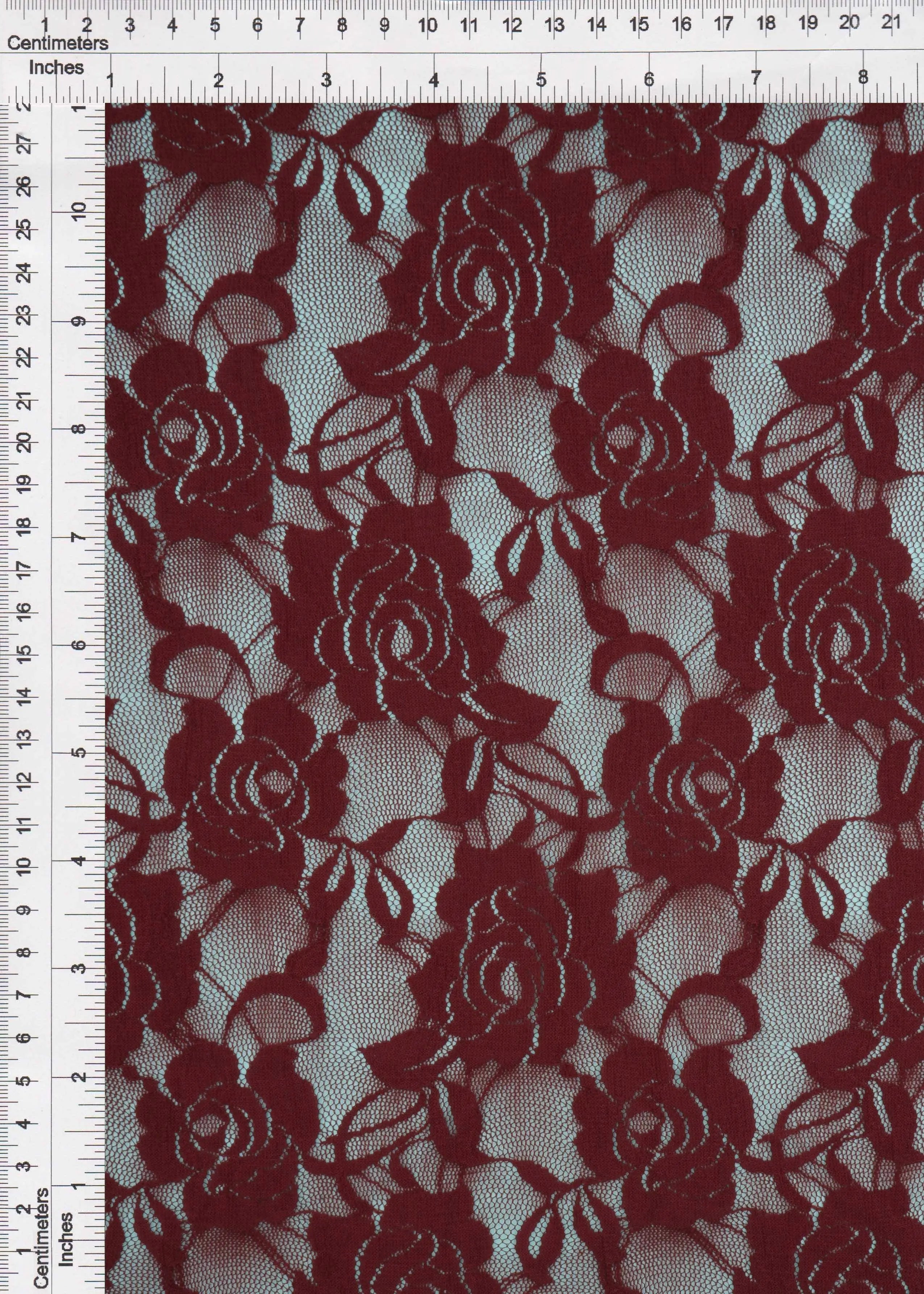 LACE1379 SOLID BURGUNDY LACE