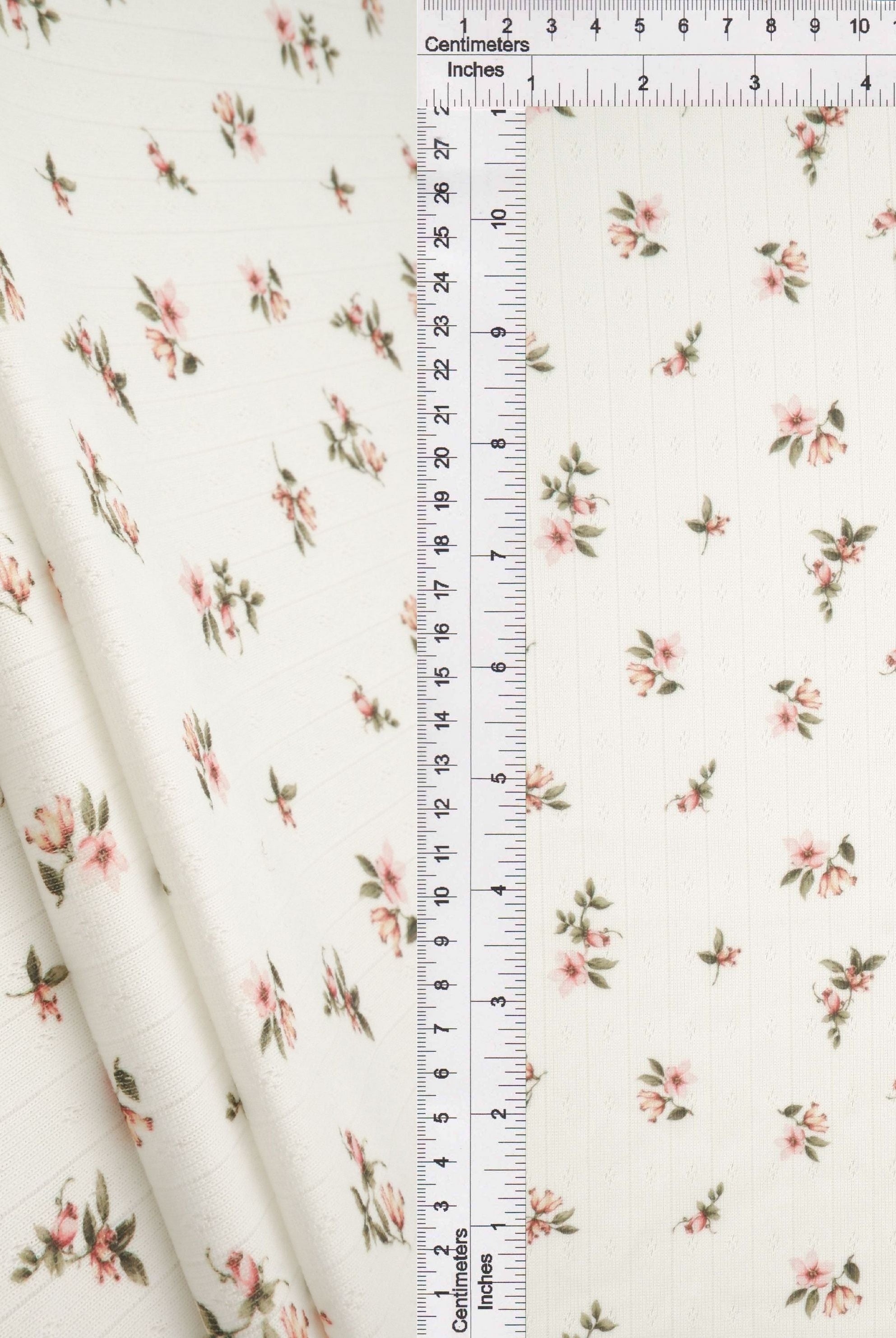 Pointelle Ditsy Print Knit Fabric - KNT4622-M11540D