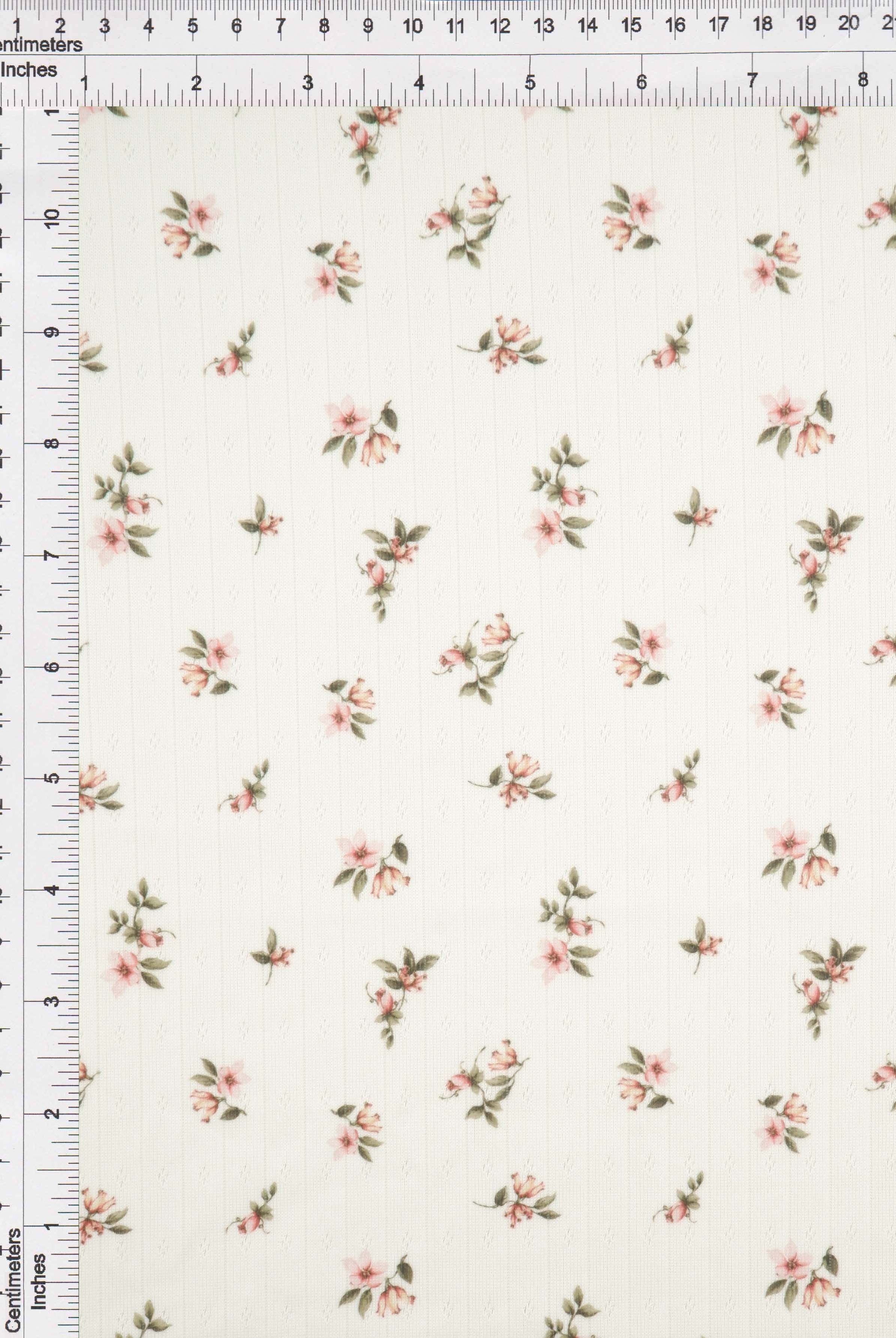 Pointelle Ditsy Print Knit Fabric - KNT4622-M11540D