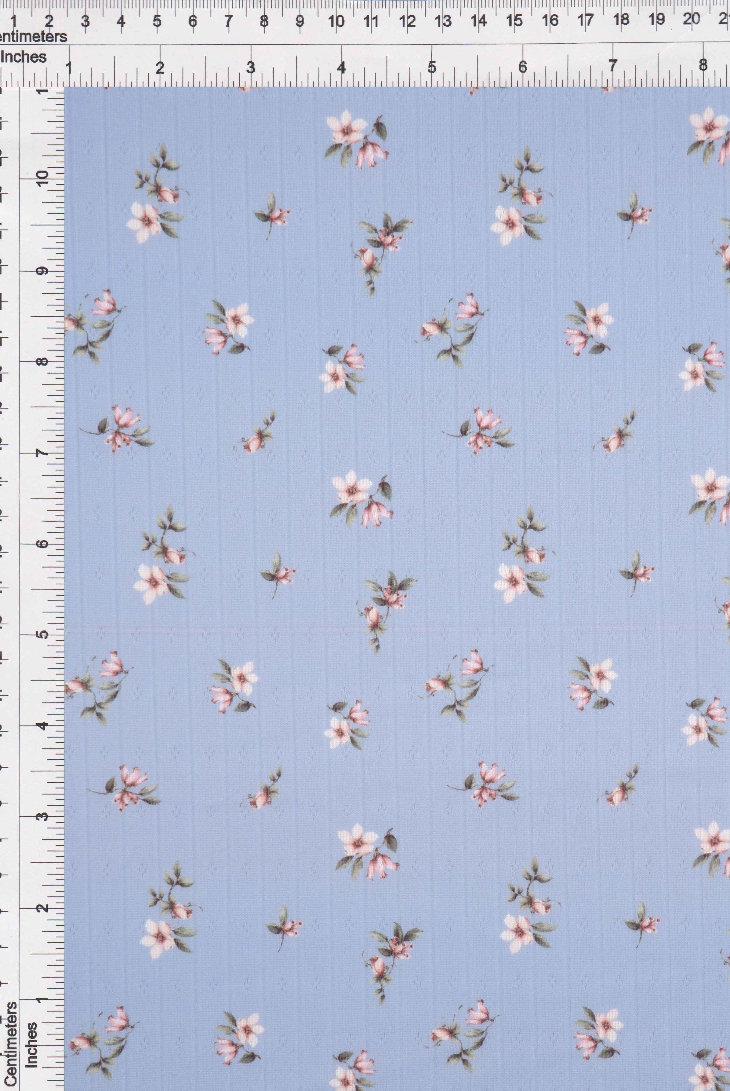 Pointelle Ditsy Print Knit Fabric - KNT4622-M11540D