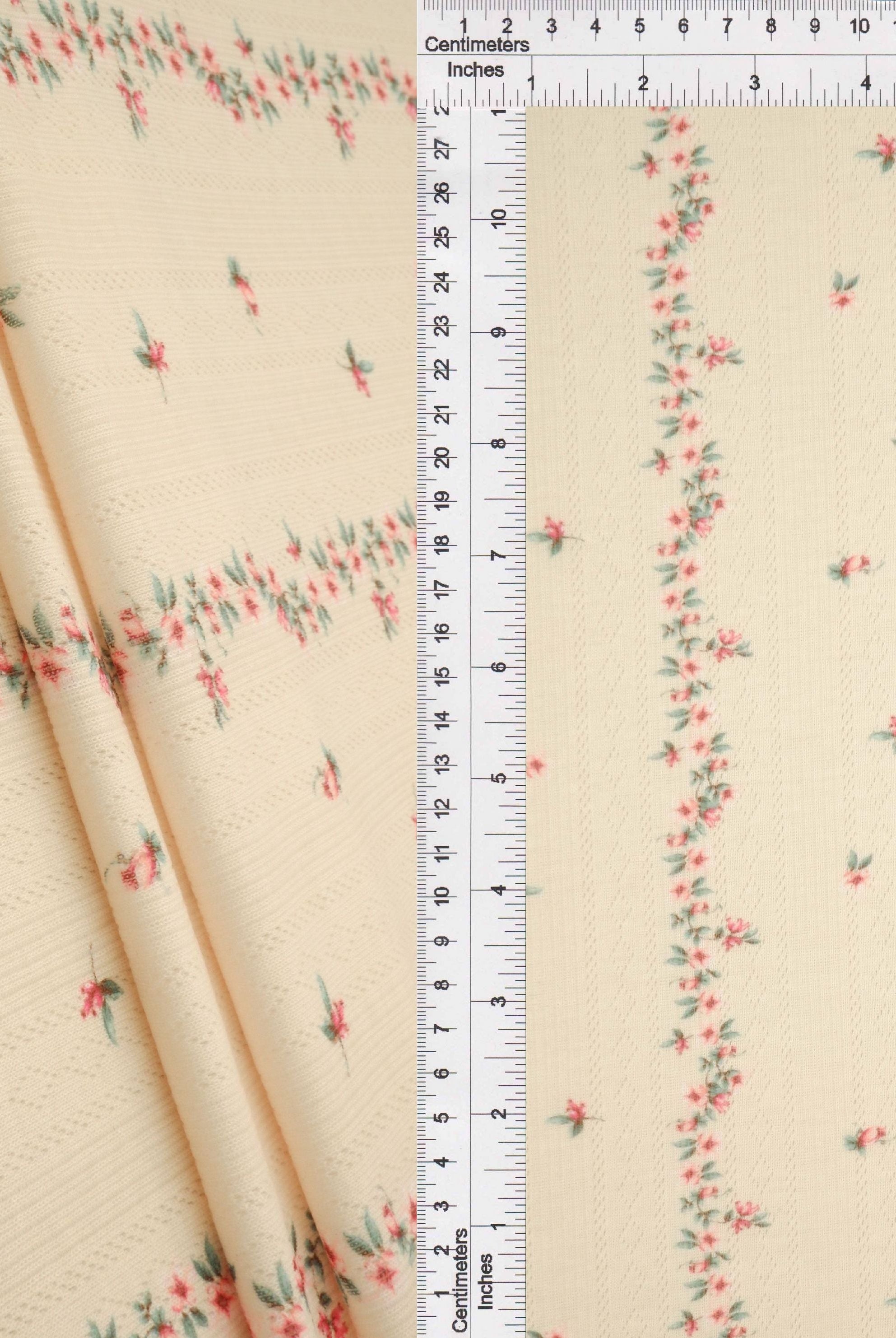 Ditsy Floral Pointelle Print Fabric KNT4653-MS11543