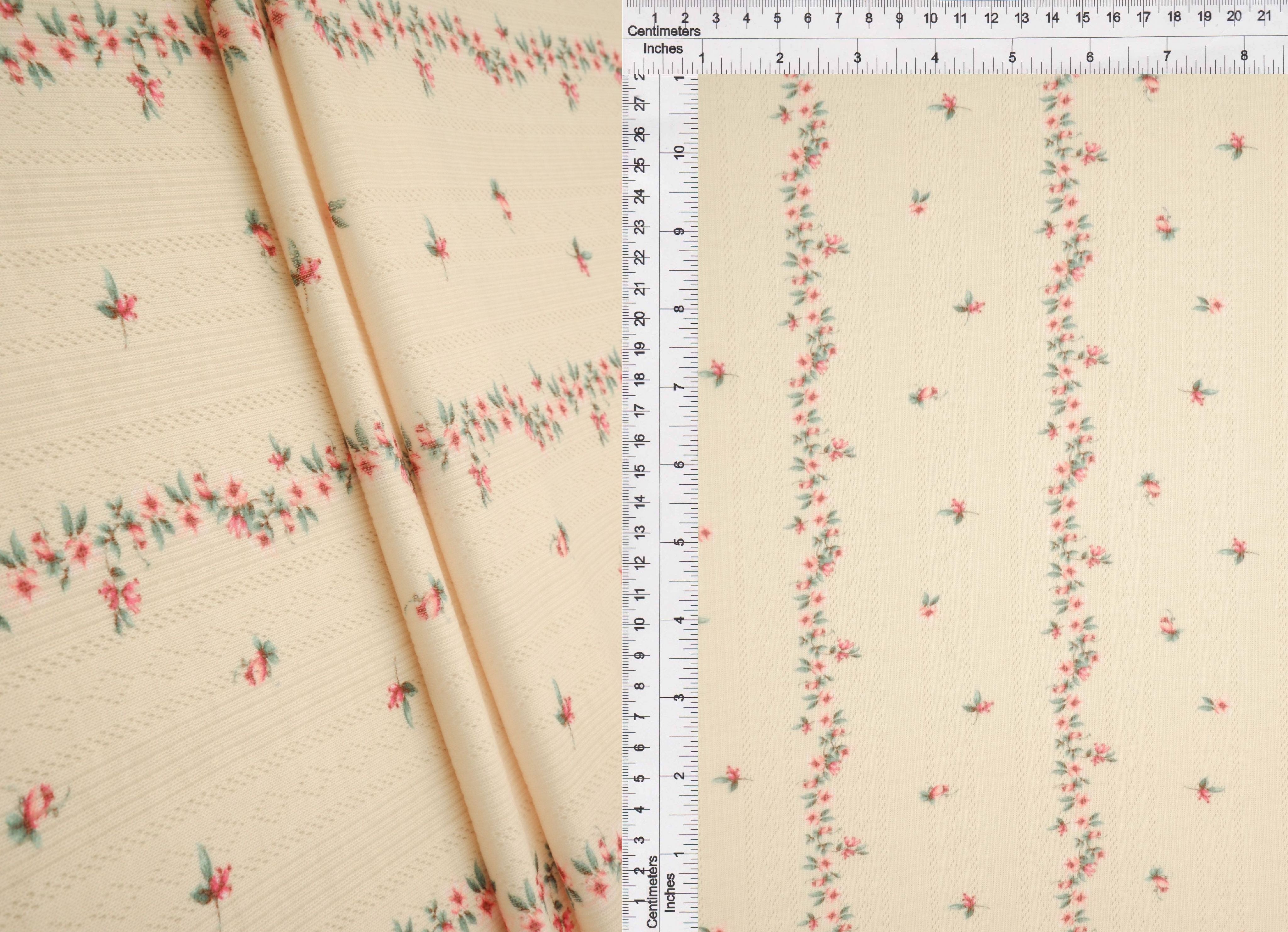 Ditsy Floral Pointelle Print Fabric KNT4653-MS11543