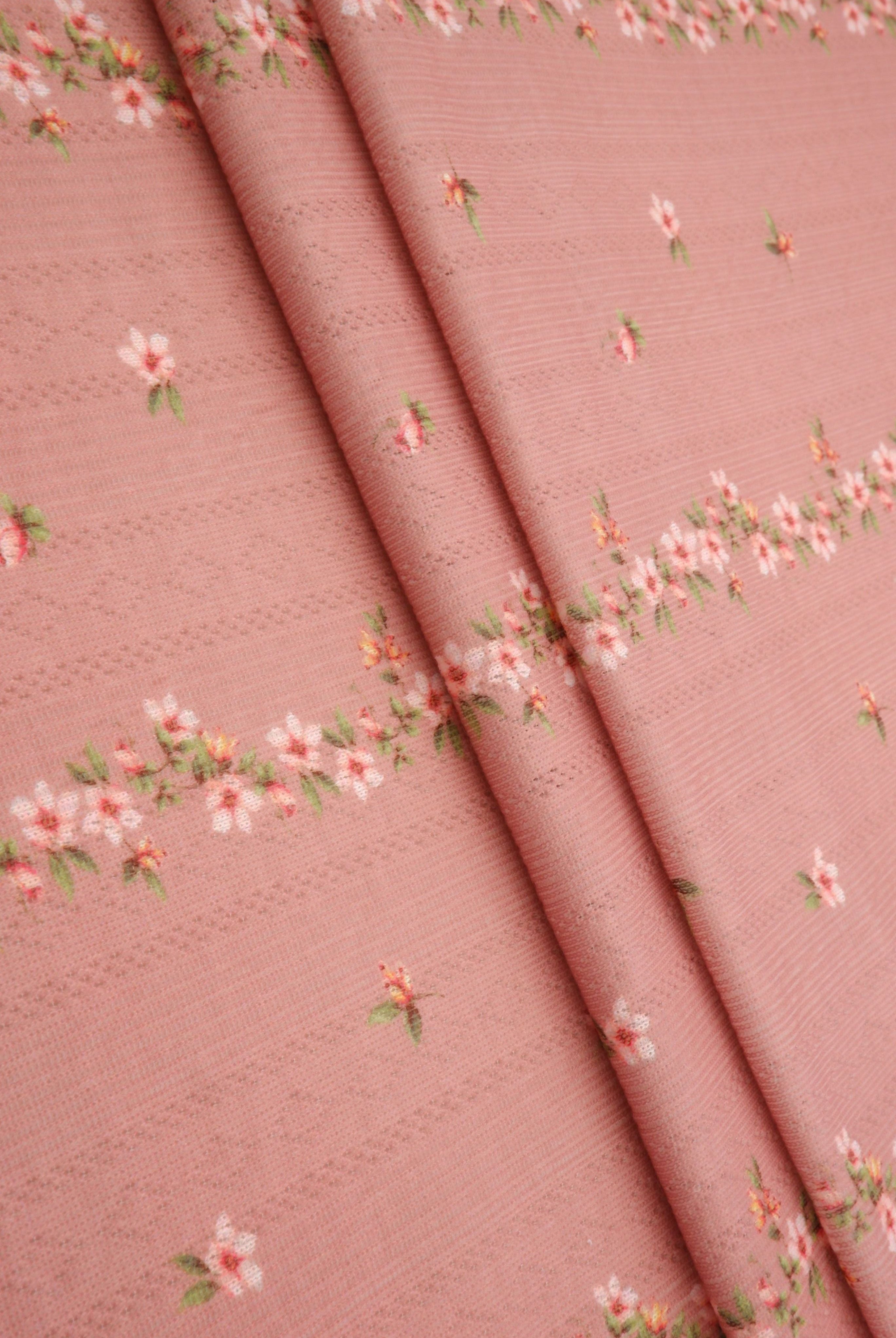 Ditsy Floral Pointelle Print Fabric KNT4653-MS11543