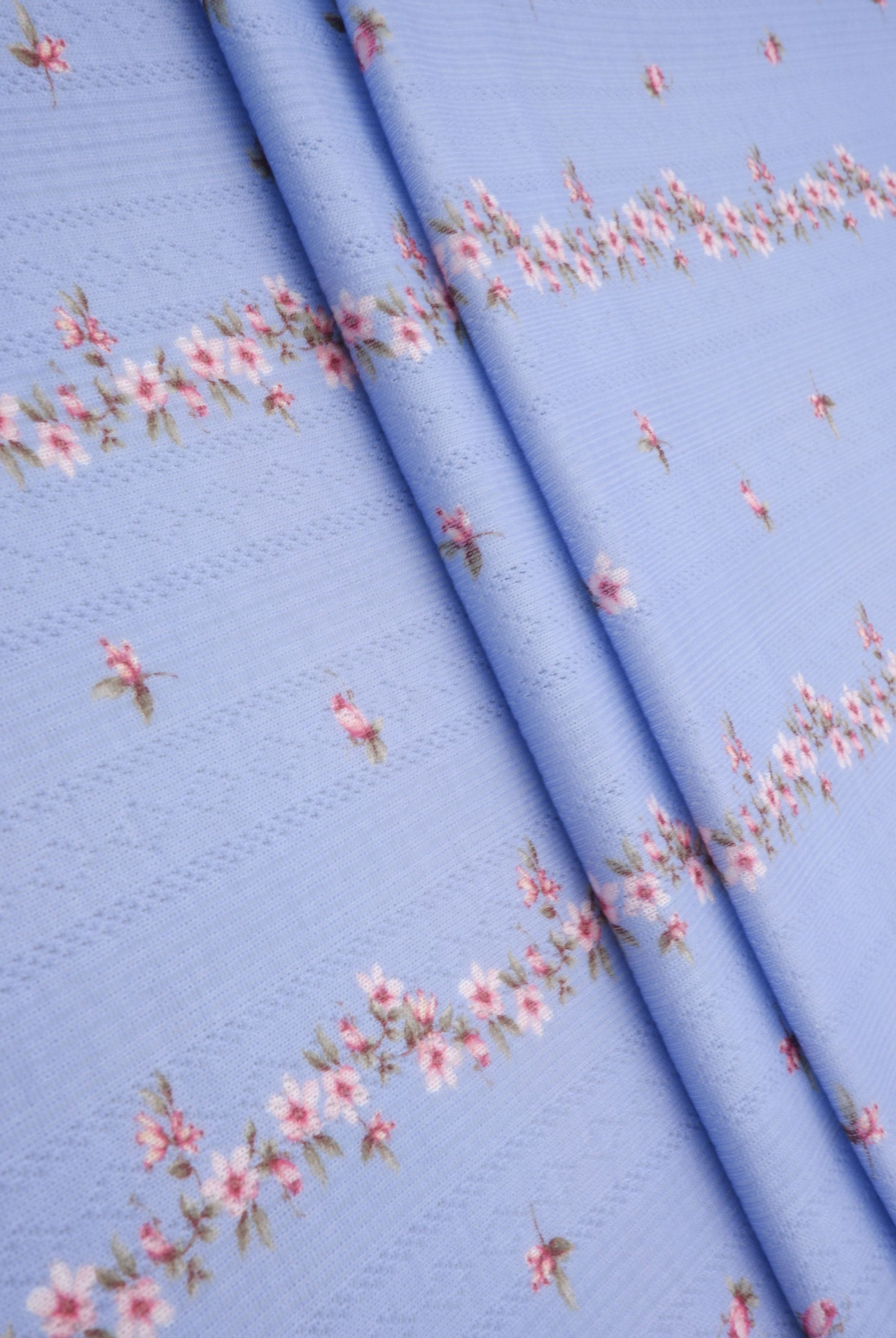 Ditsy Floral Pointelle Print Fabric KNT4653-MS11543