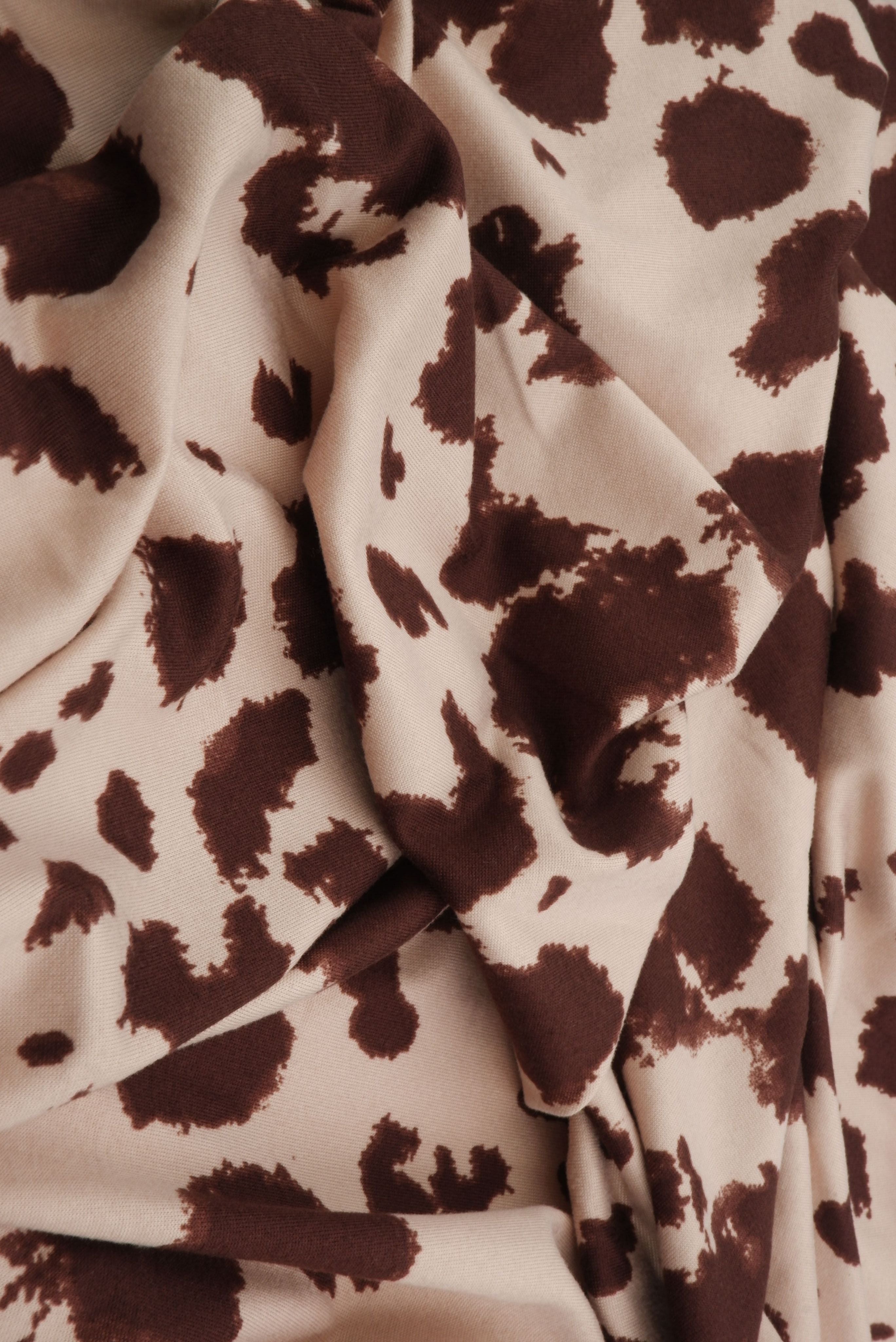 Cow Animal Print Brushed DTY Knit Fabric - KNT4520-MS11098