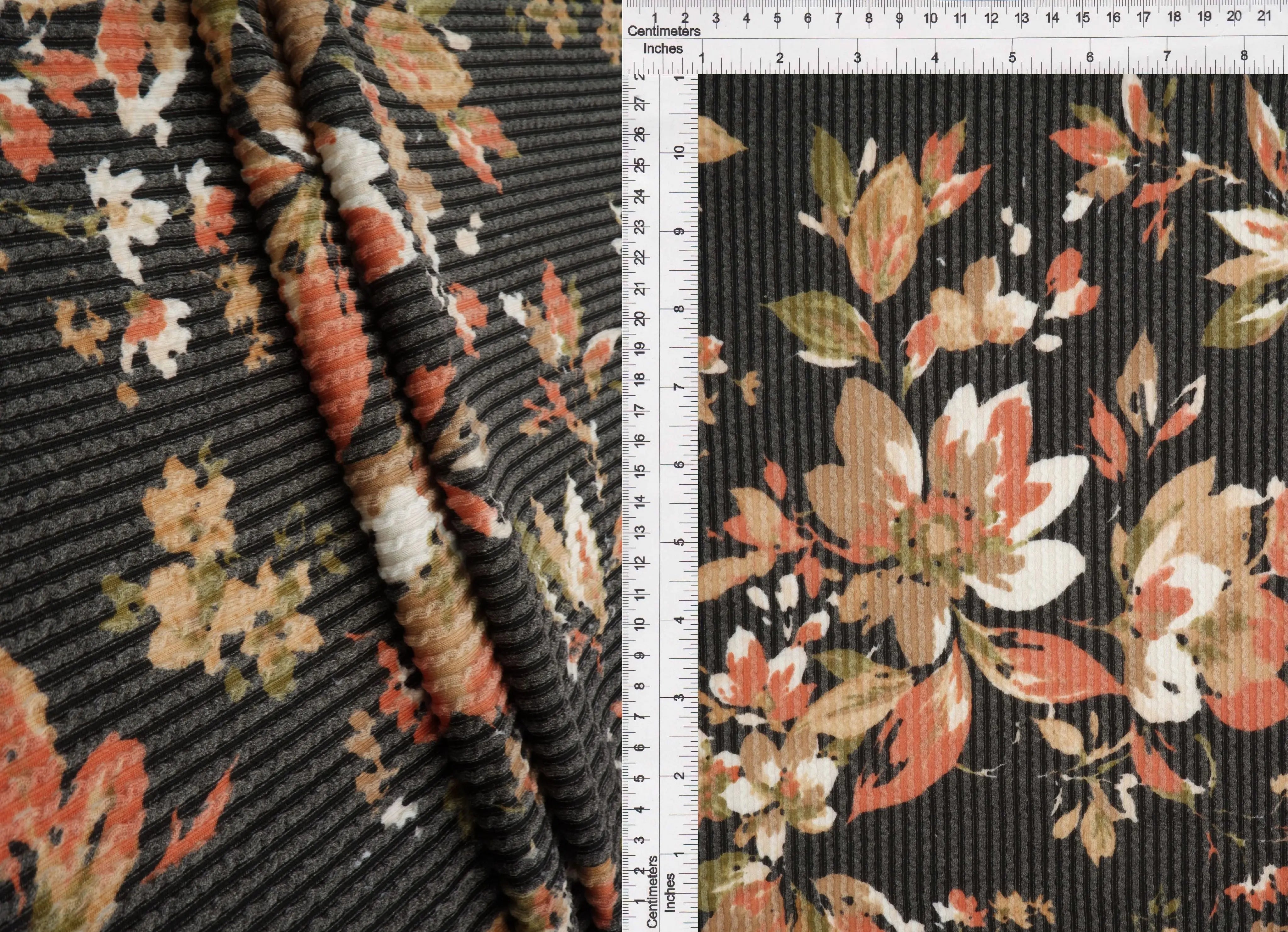 KNT4463-MS11312 BLACK ACTIVEWEAR BOTTOMS DOUBLE KNIT DRESS FLORAL JACQUARD PANTS POLYESTER RAYON RIB SKIRTS SOLID SPANDEX STRETCH TOPS URBAN