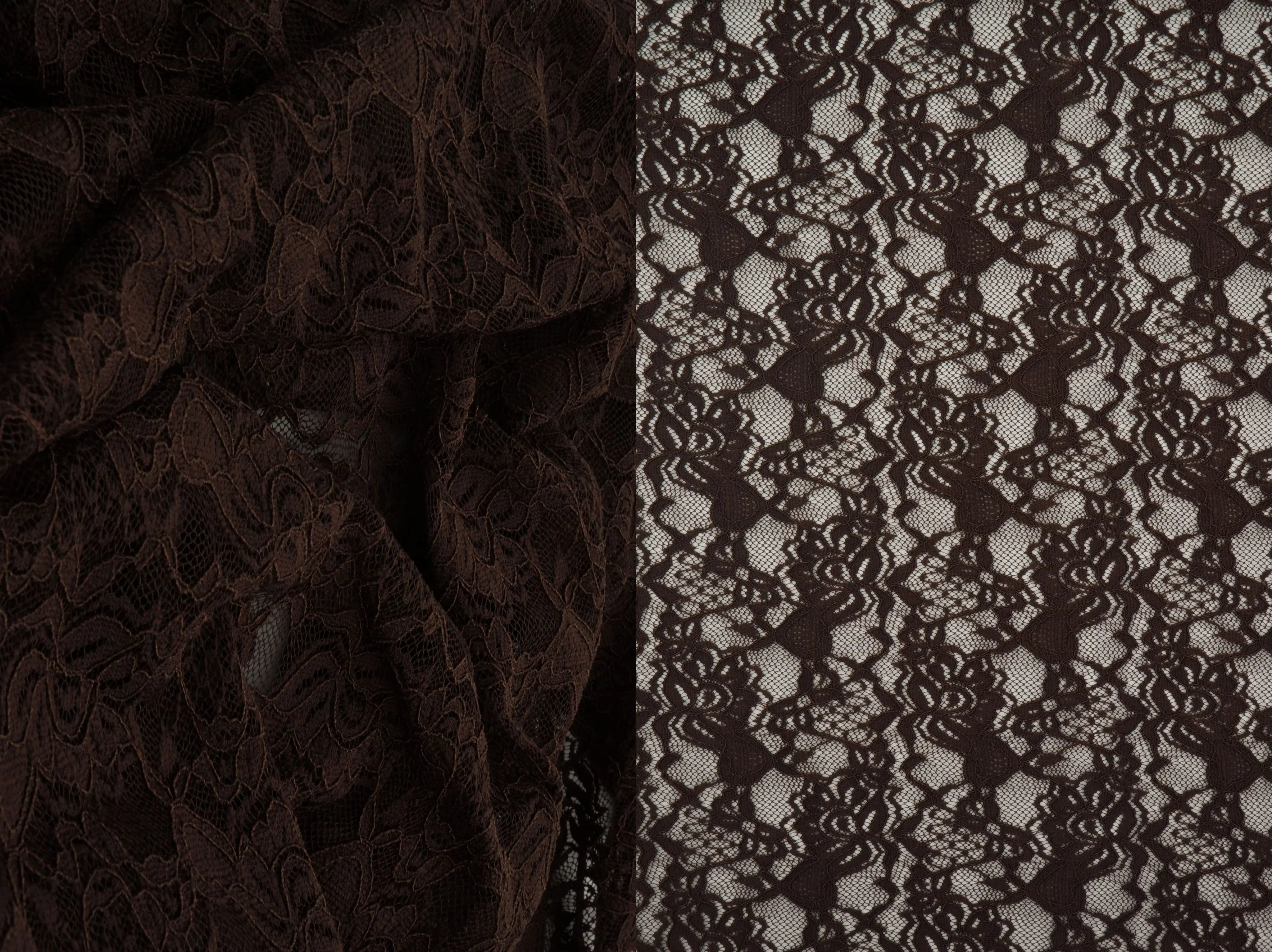 LACE4478 BROWN DK BLOUSE BODYSUIT BOTTOMS CAMI DRESS FLORAL LACE LOUNGEWEAR POLYESTER SOLID SPANDEX T-SHIRT TOPS TUNICS