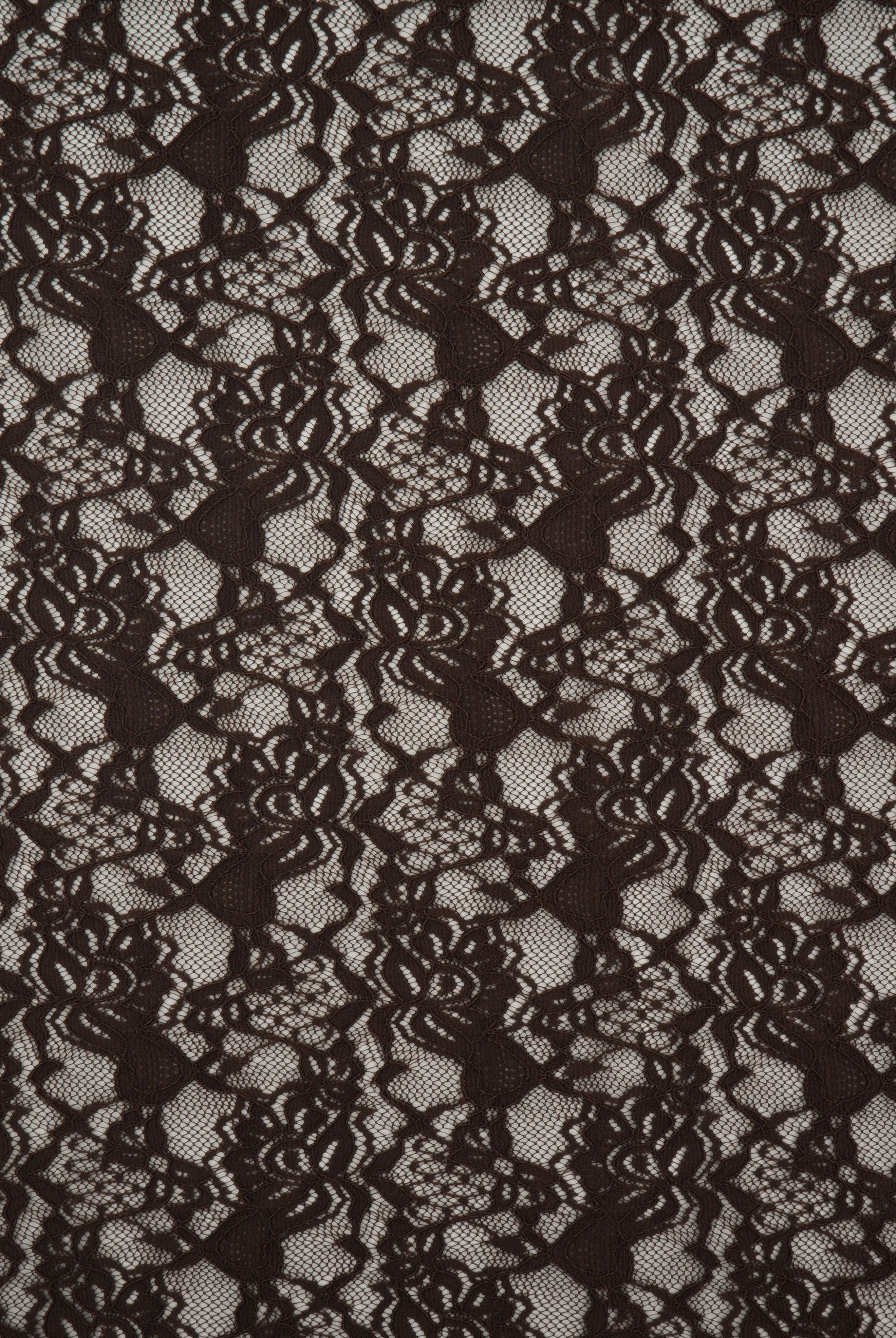 LACE4478 BROWN DK BLOUSE BODYSUIT BOTTOMS CAMI DRESS FLORAL LACE LOUNGEWEAR POLYESTER SOLID SPANDEX T-SHIRT TOPS TUNICS