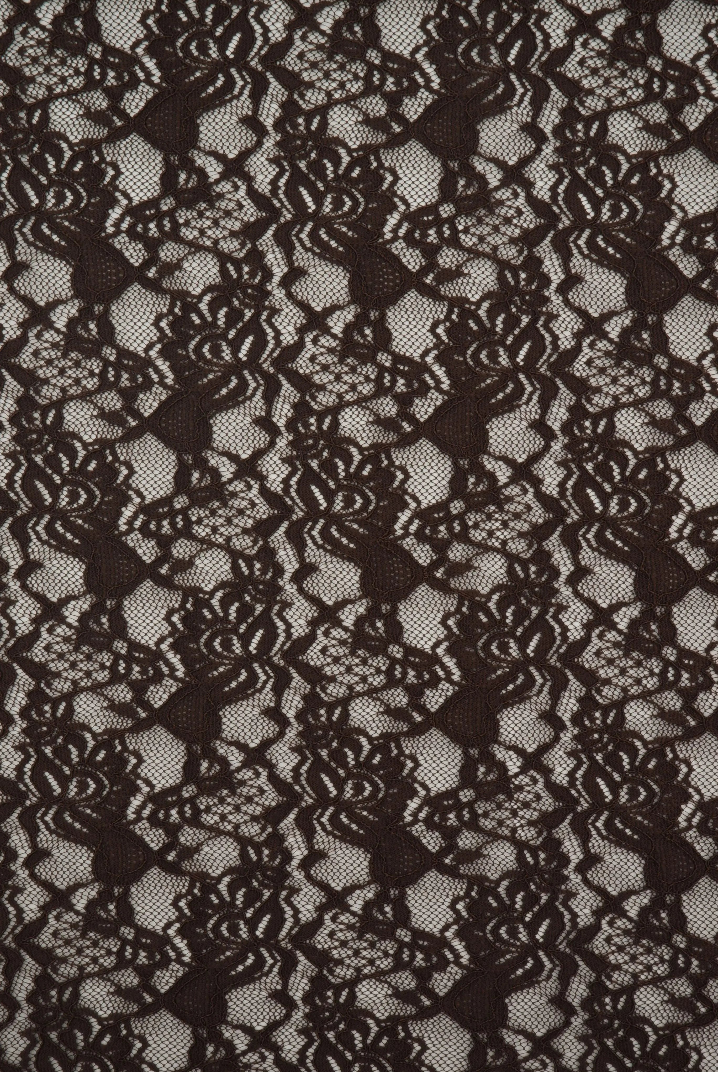 LACE4478 BROWN DK BLOUSE BODYSUIT BOTTOMS CAMI DRESS FLORAL LACE LOUNGEWEAR POLYESTER SOLID SPANDEX T-SHIRT TOPS TUNICS