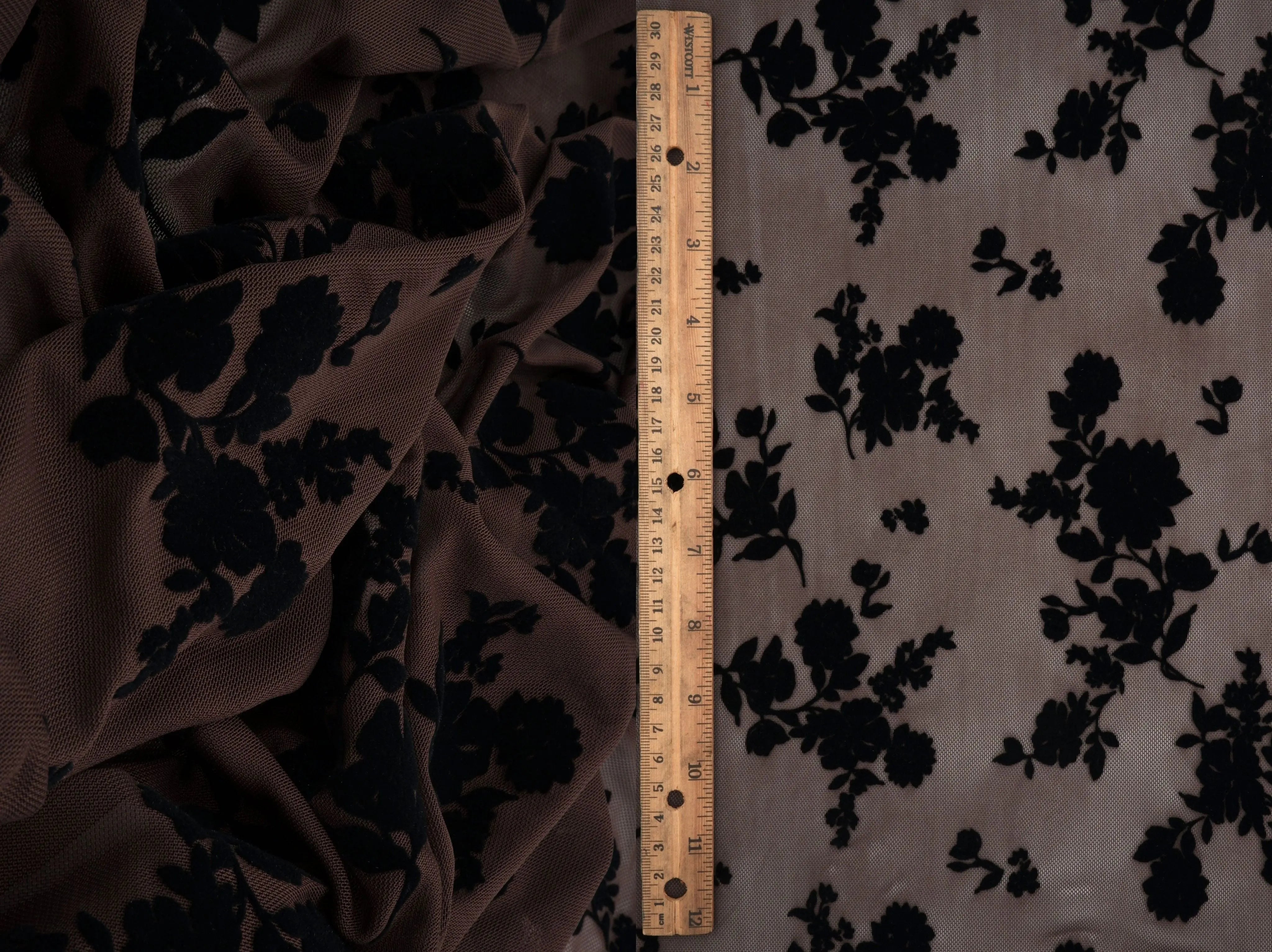 Floral Mesh Flocking Fabric FLOCK-MS11575