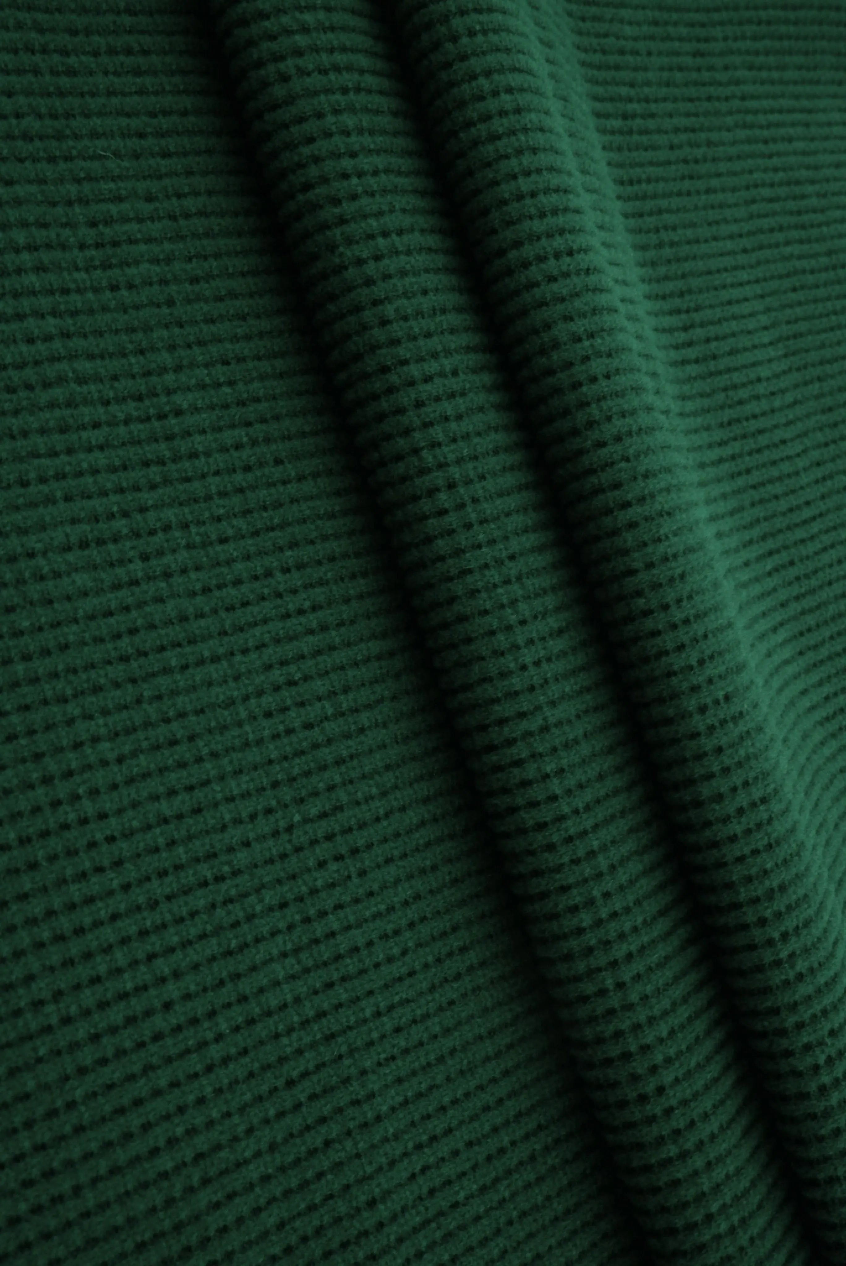 KNT4612 HUNTER GREEN BOTTOMS KNIT NO-PRINT PANTS SKIRTS SOLID-B STRETCH SWEATER SWEATSHIRT TOPS TUNICS WAFFLE