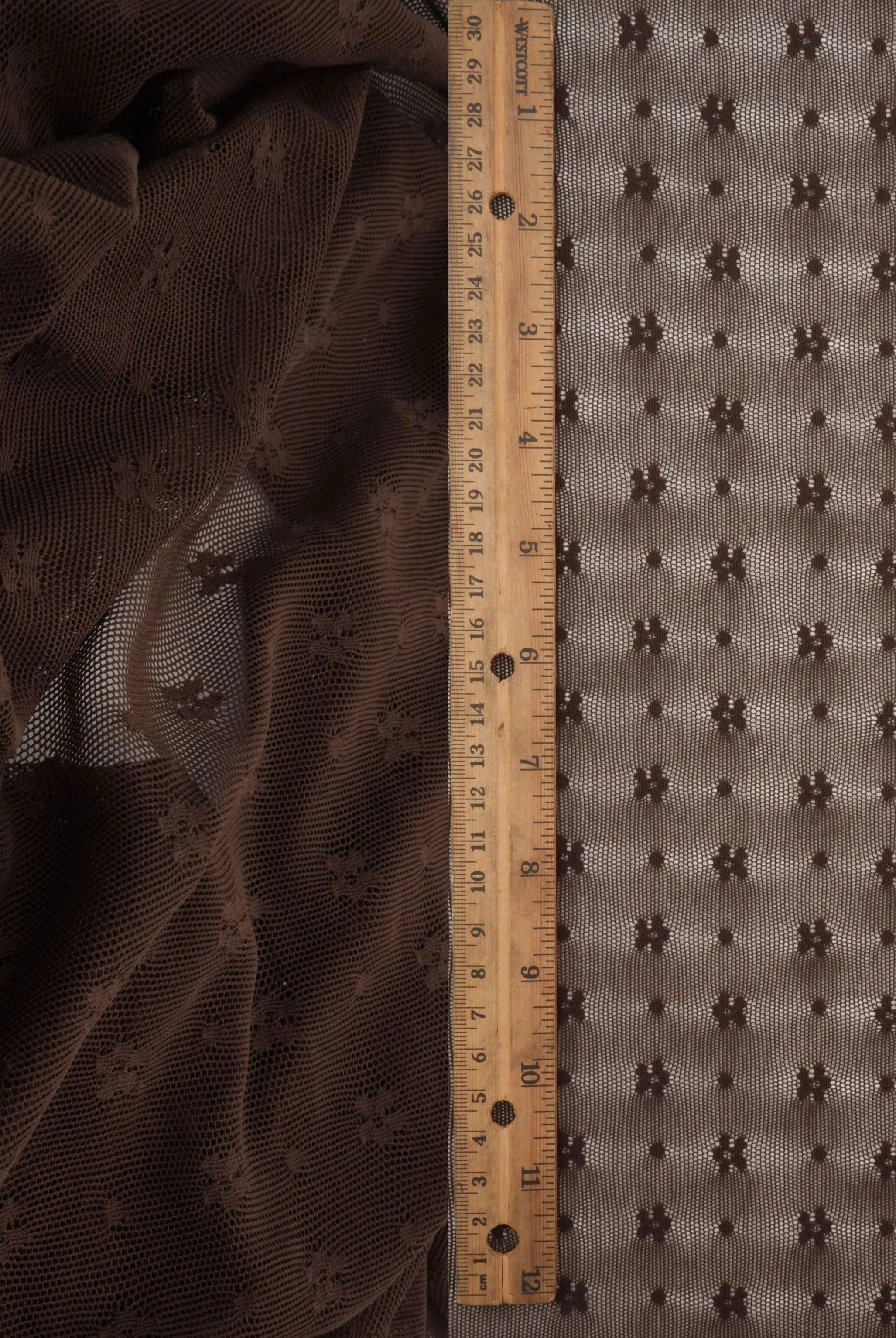 LACE-4658 BROWN DK. BLOUSE BODYSUIT DRESS LACE NYLON SKIRTS SPANDEX TOPS TUNICS