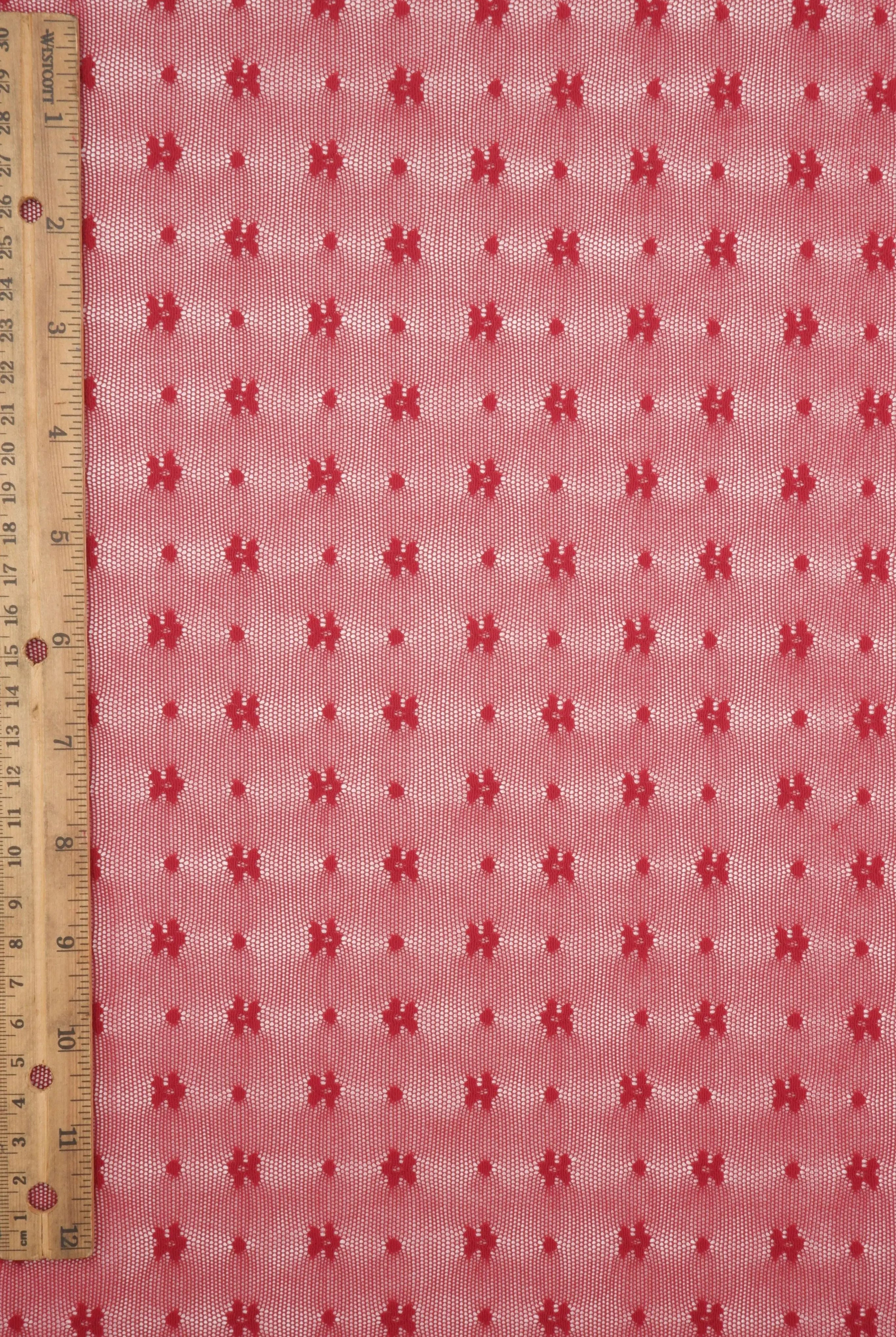 LACE-4658 CHERRY RED BLOUSE BODYSUIT DRESS LACE NYLON SKIRTS SPANDEX TOPS TUNICS