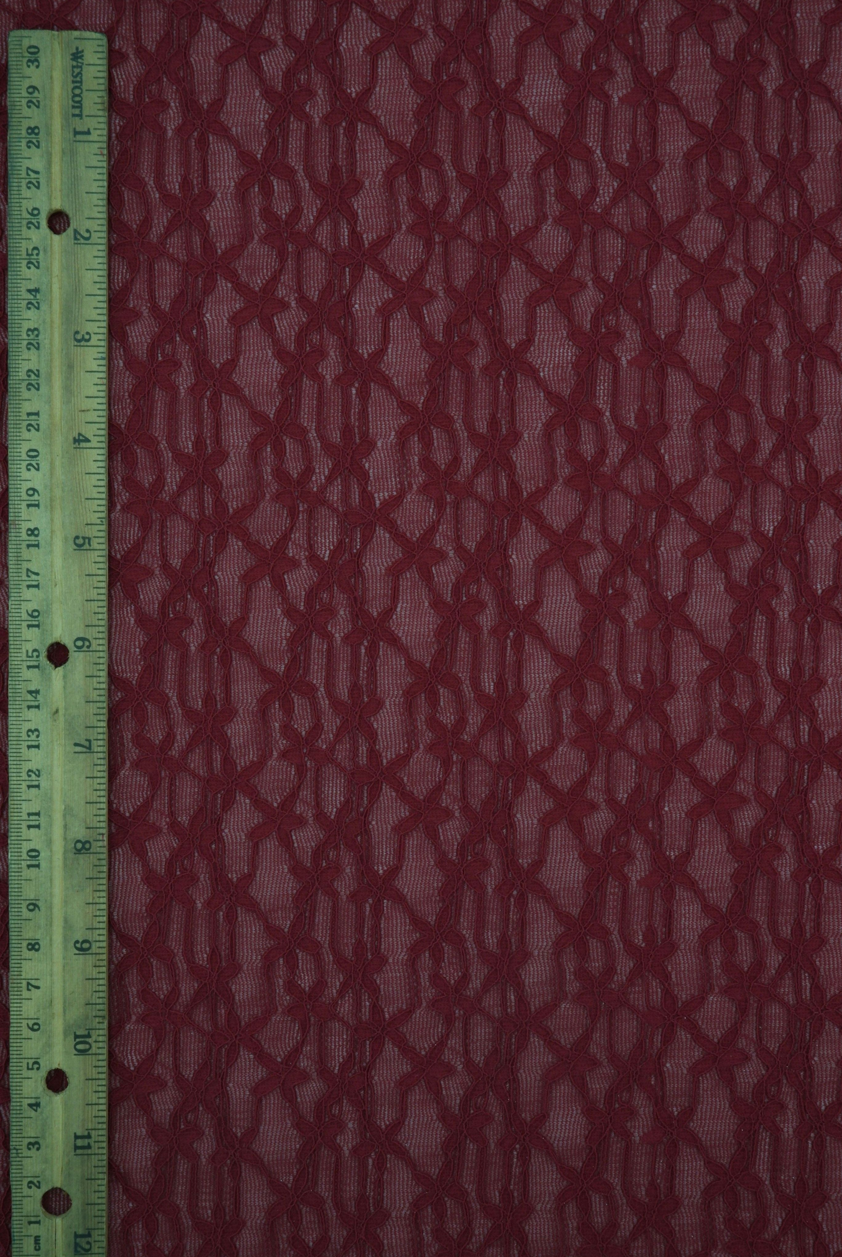 LACE4511 BURGUNDY BLOUSE BOTTOMS DITSY DRESS FLOWER LACE NYLON PANTS SKIRTS SOLID-B SPANDEX TOPS