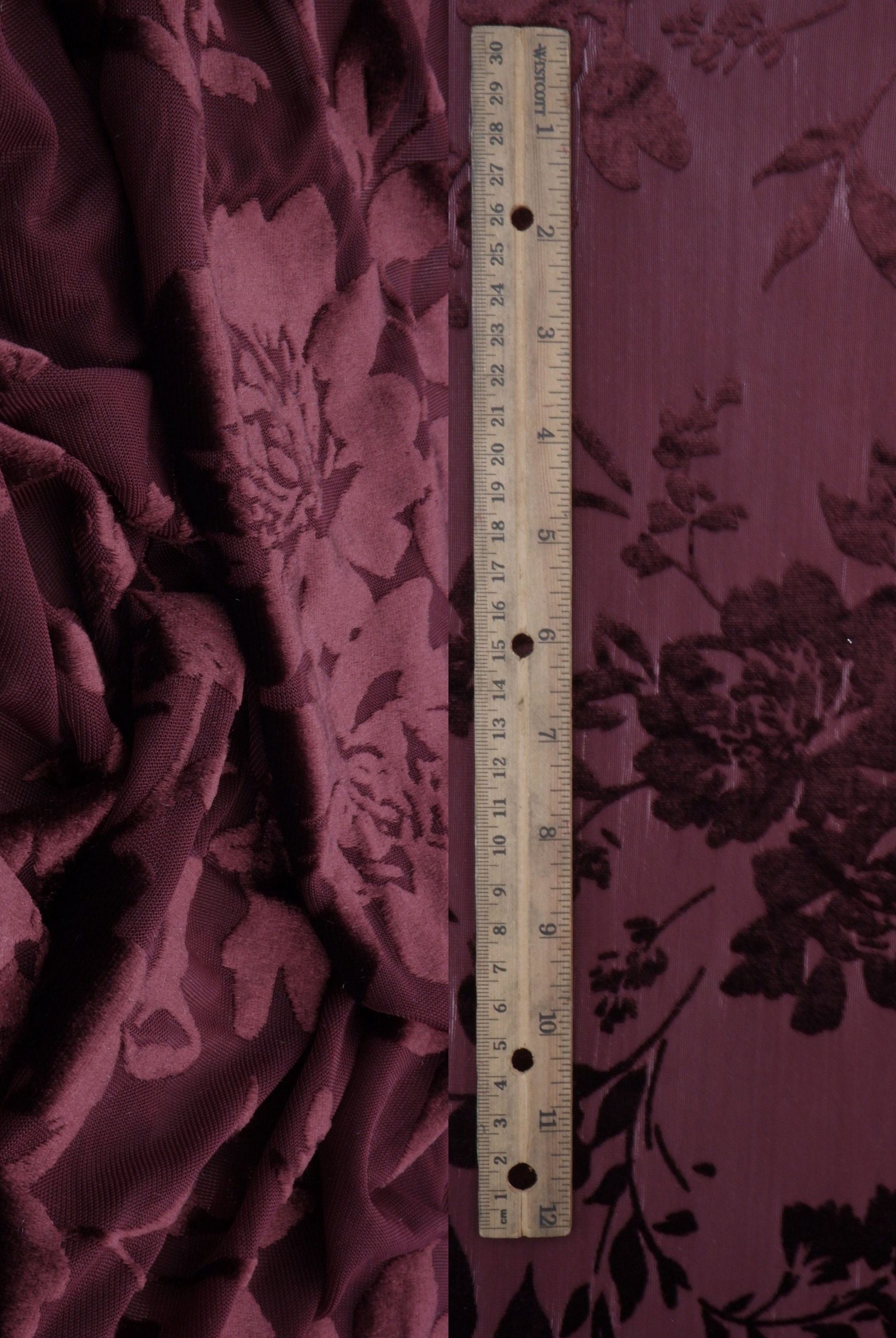 Floral Velvet Burnout Stretch Knit Fabric - KNT3869-MS11375