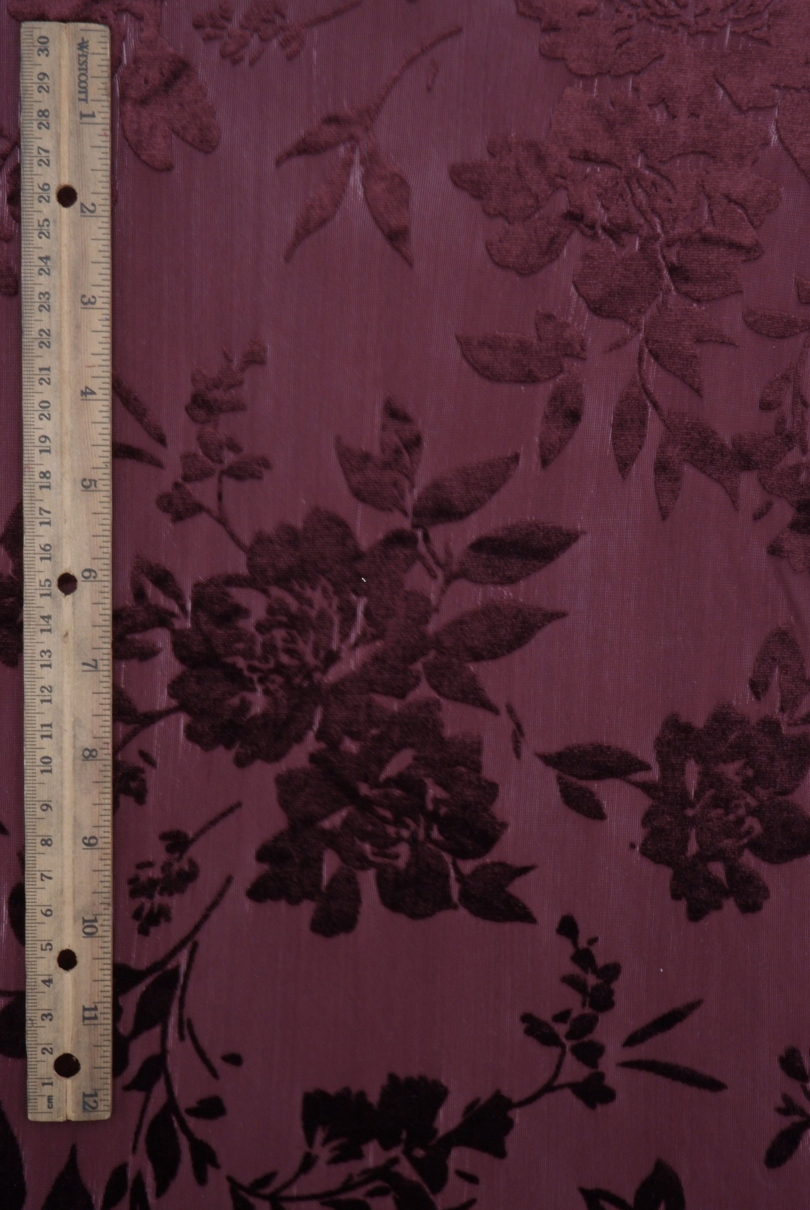 Floral Velvet Burnout Stretch Knit Fabric - KNT3869-MS11375