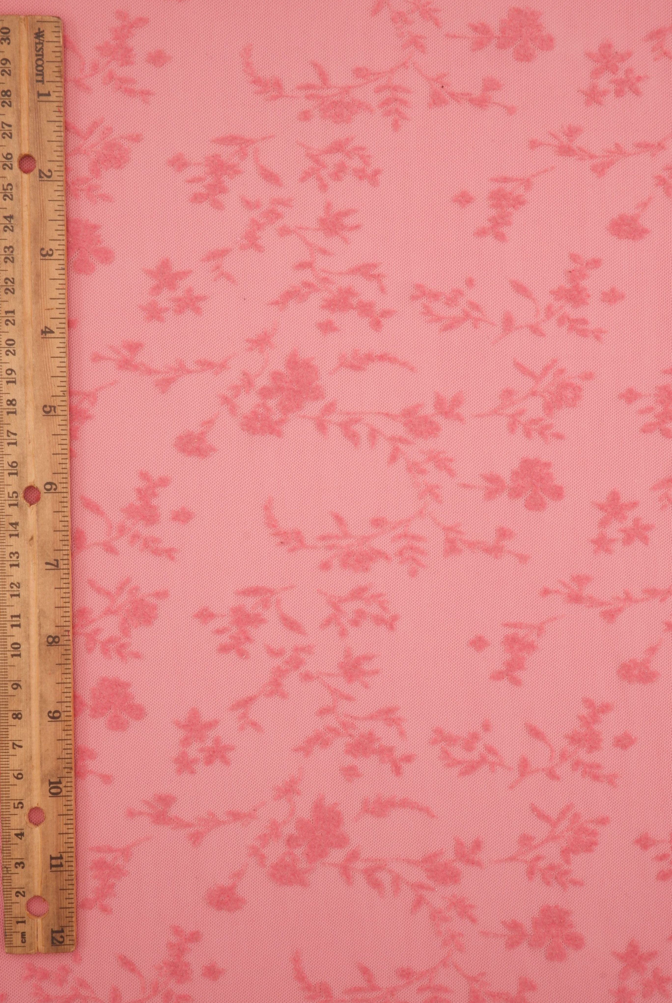 Floral Mesh Flocking Fabric FLOCK-MS11576
