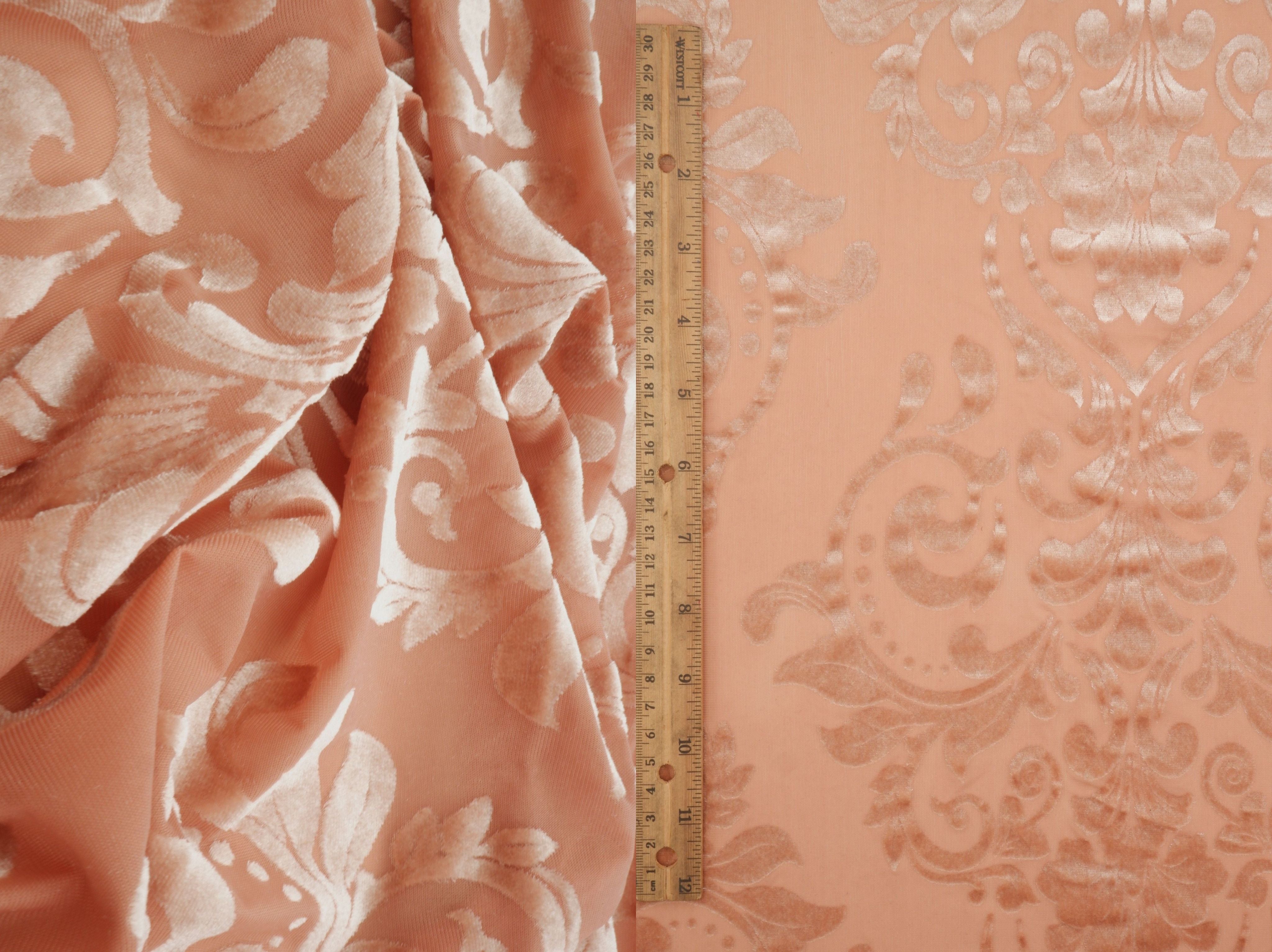 Damask Velvet Burnout Fabric KNT3869-MS11595