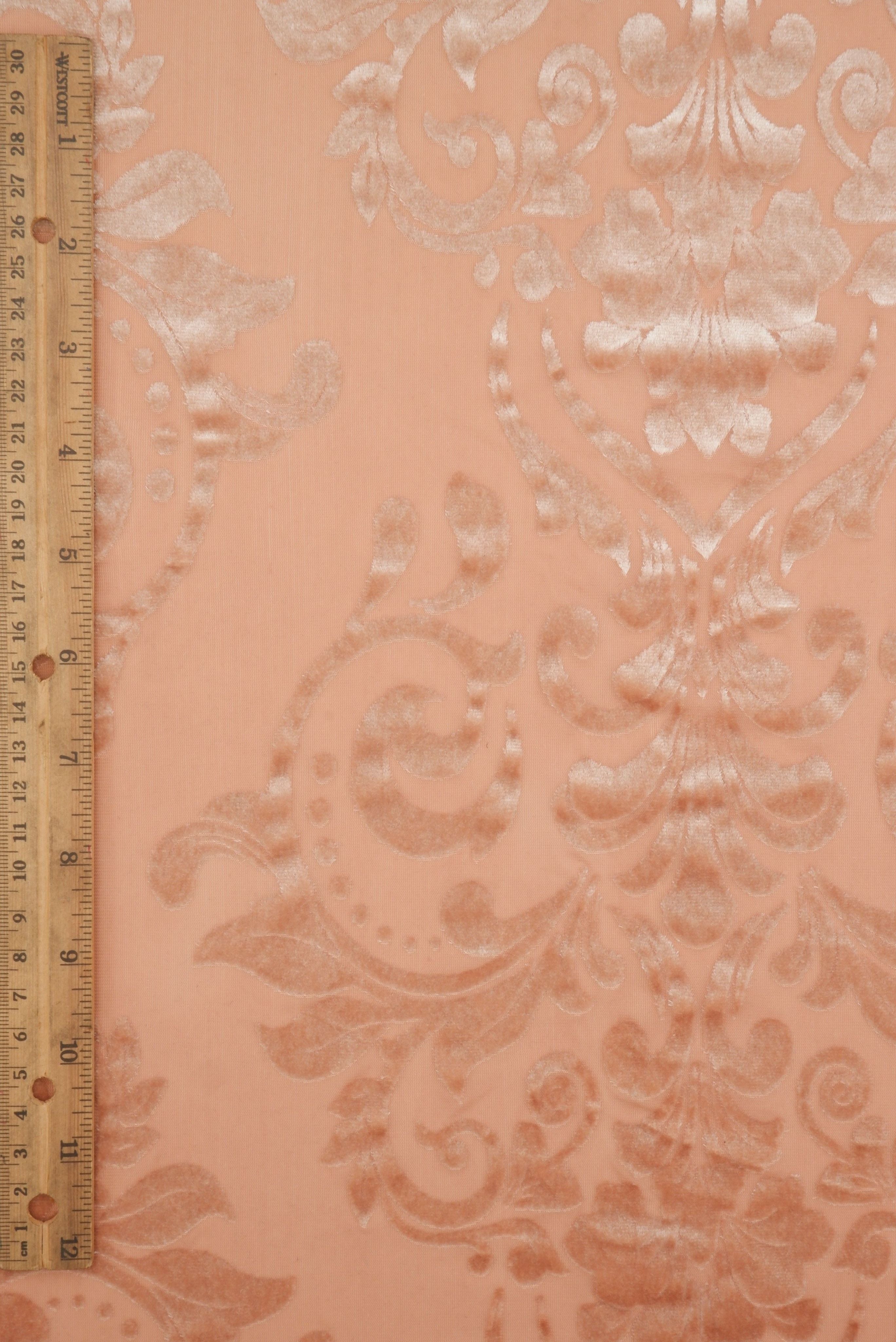 Damask Velvet Burnout Fabric KNT3869-MS11595