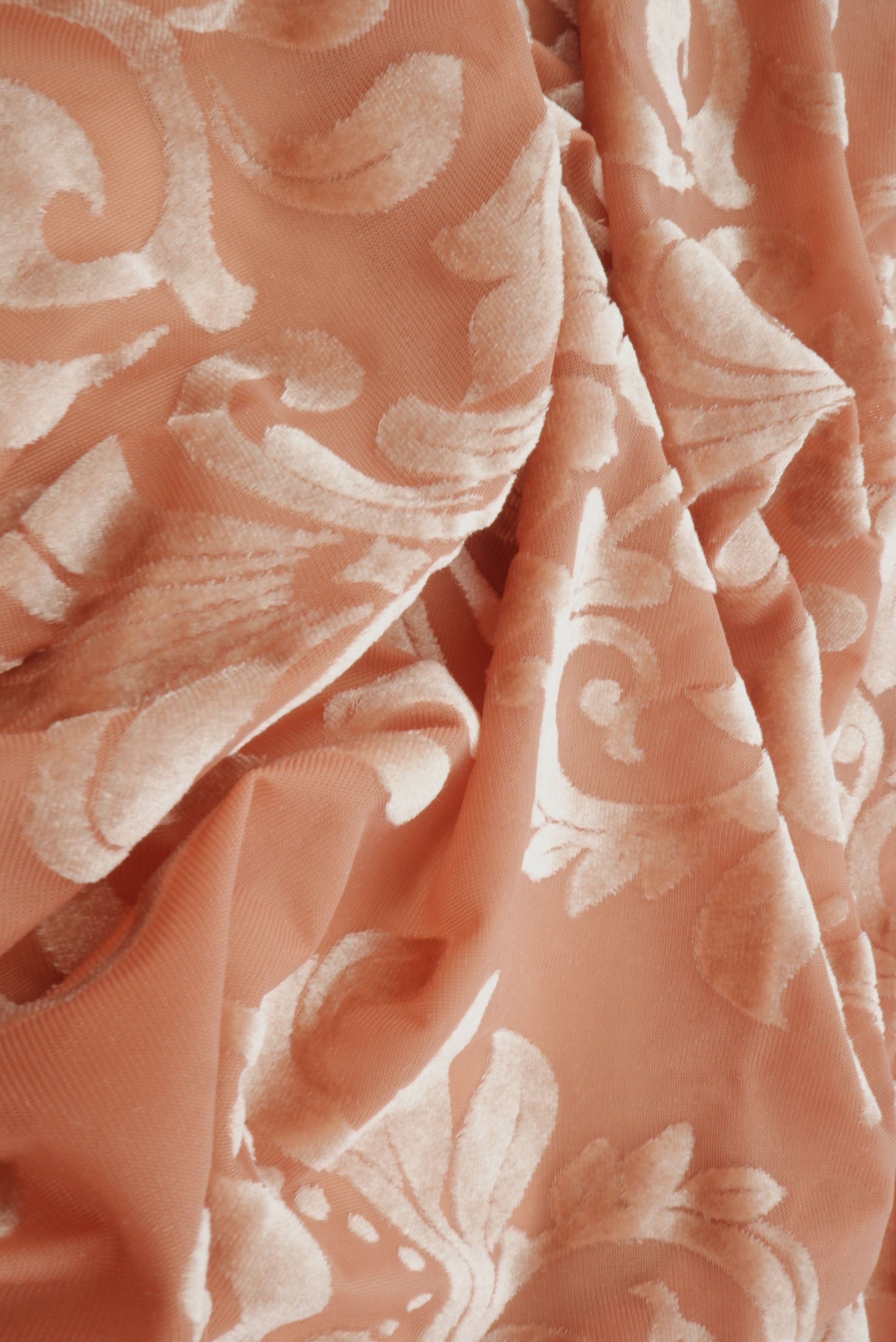 Damask Velvet Burnout Fabric KNT3869-MS11595