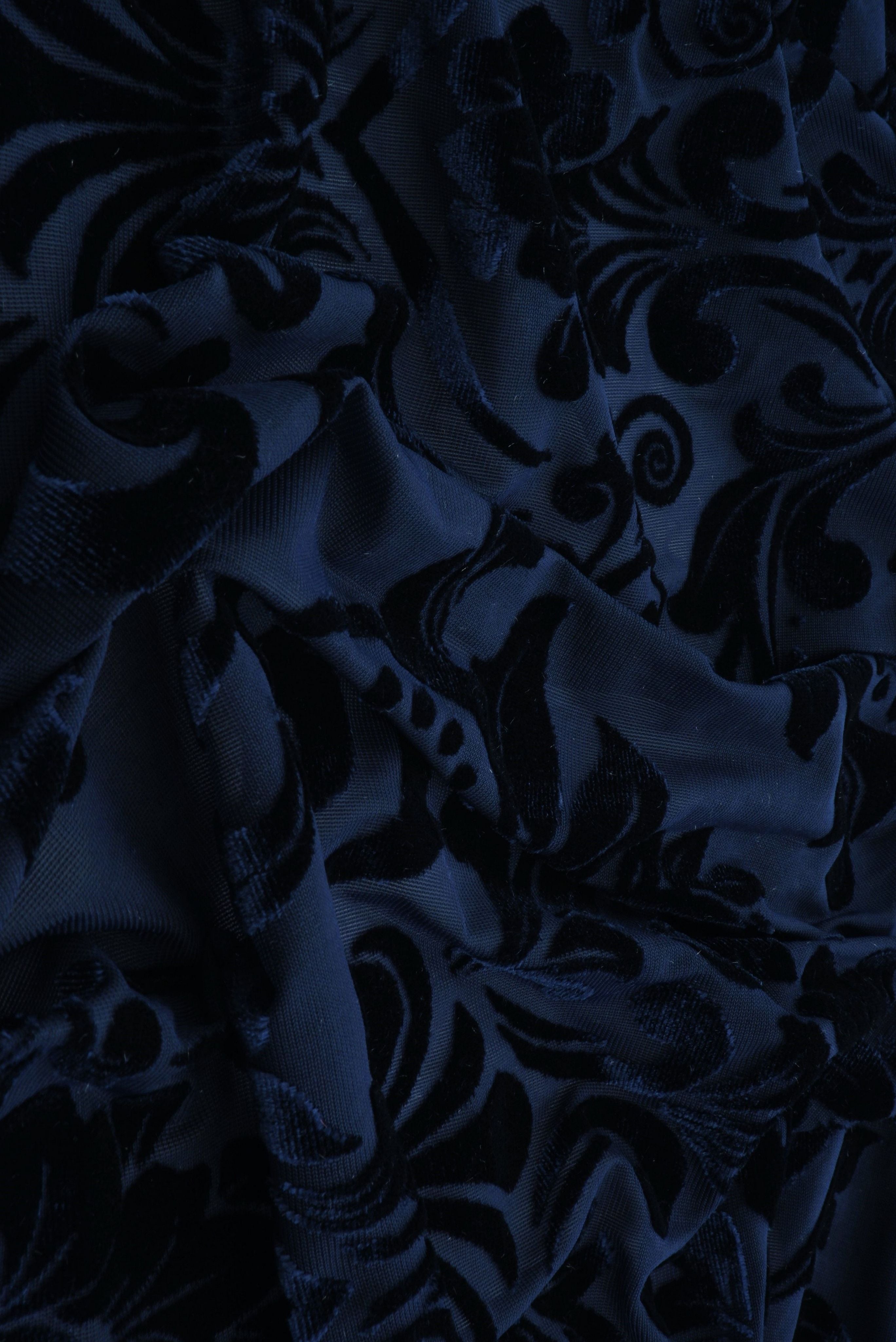 Damask Velvet Burnout Fabric KNT3869-MS11595