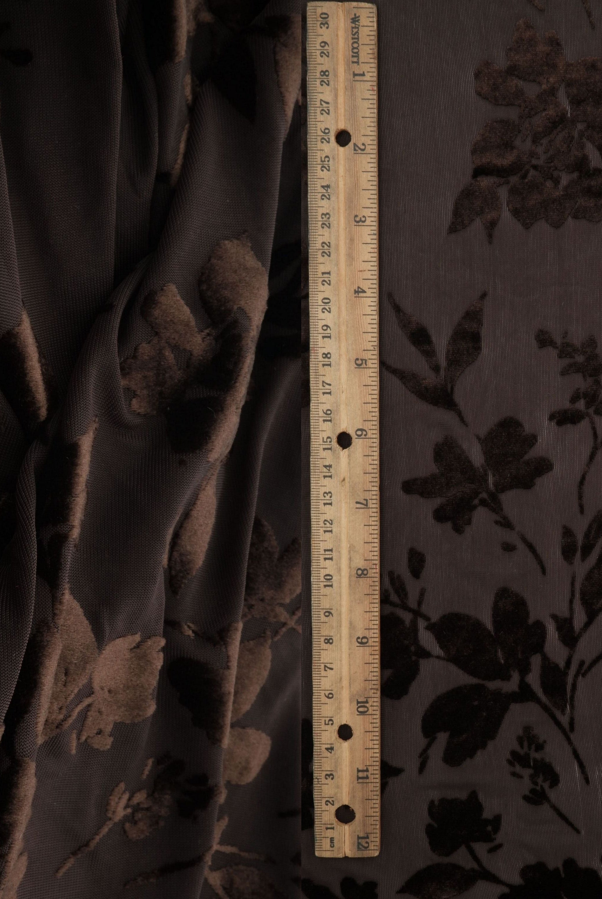 Floral Velvet Burnout Stretch Knit Fabric - KNT3869-MS11375