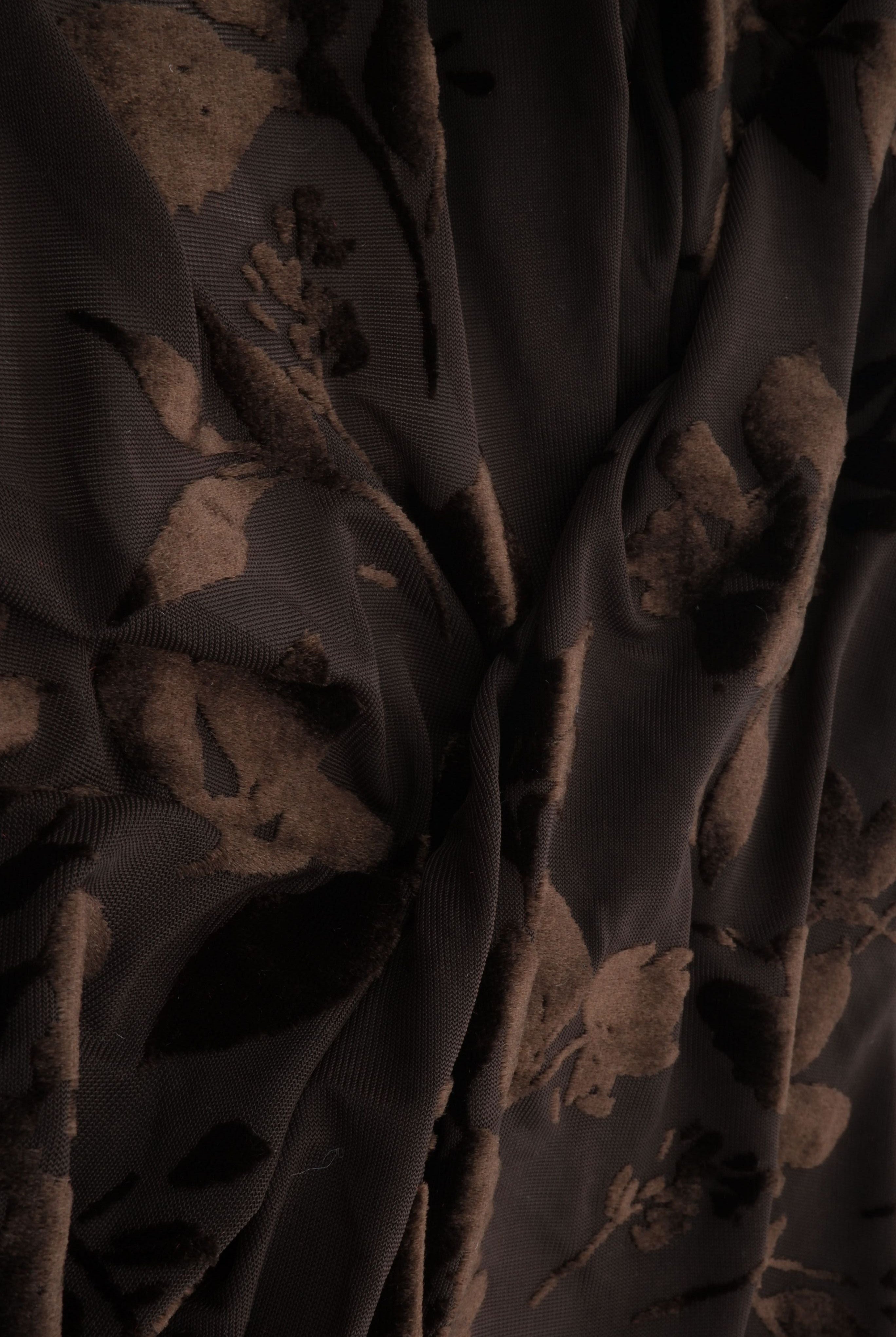 Floral Velvet Burnout Stretch Knit Fabric - KNT3869-MS11375