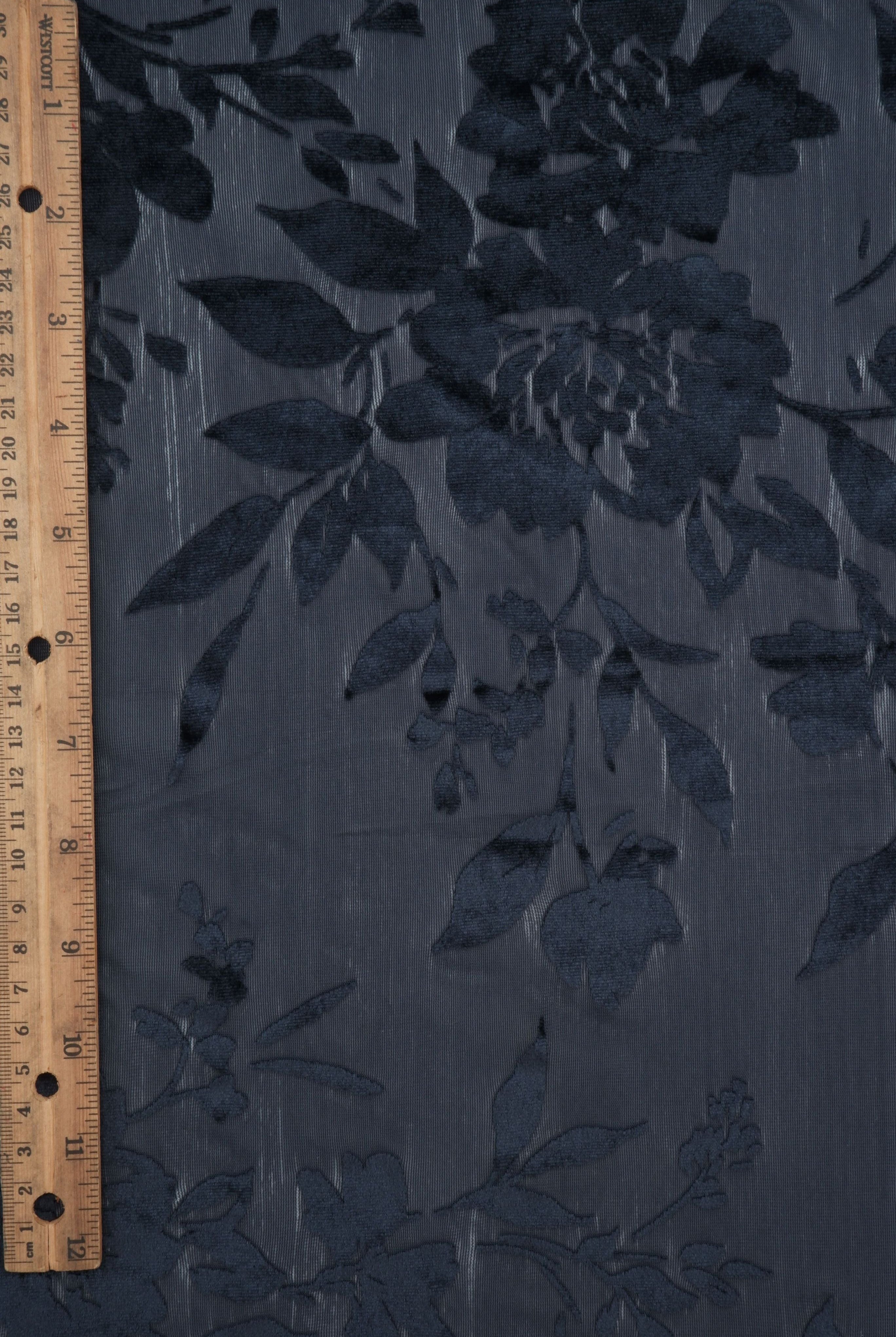 Floral Velvet Burnout Stretch Knit Fabric - KNT3869-MS11375