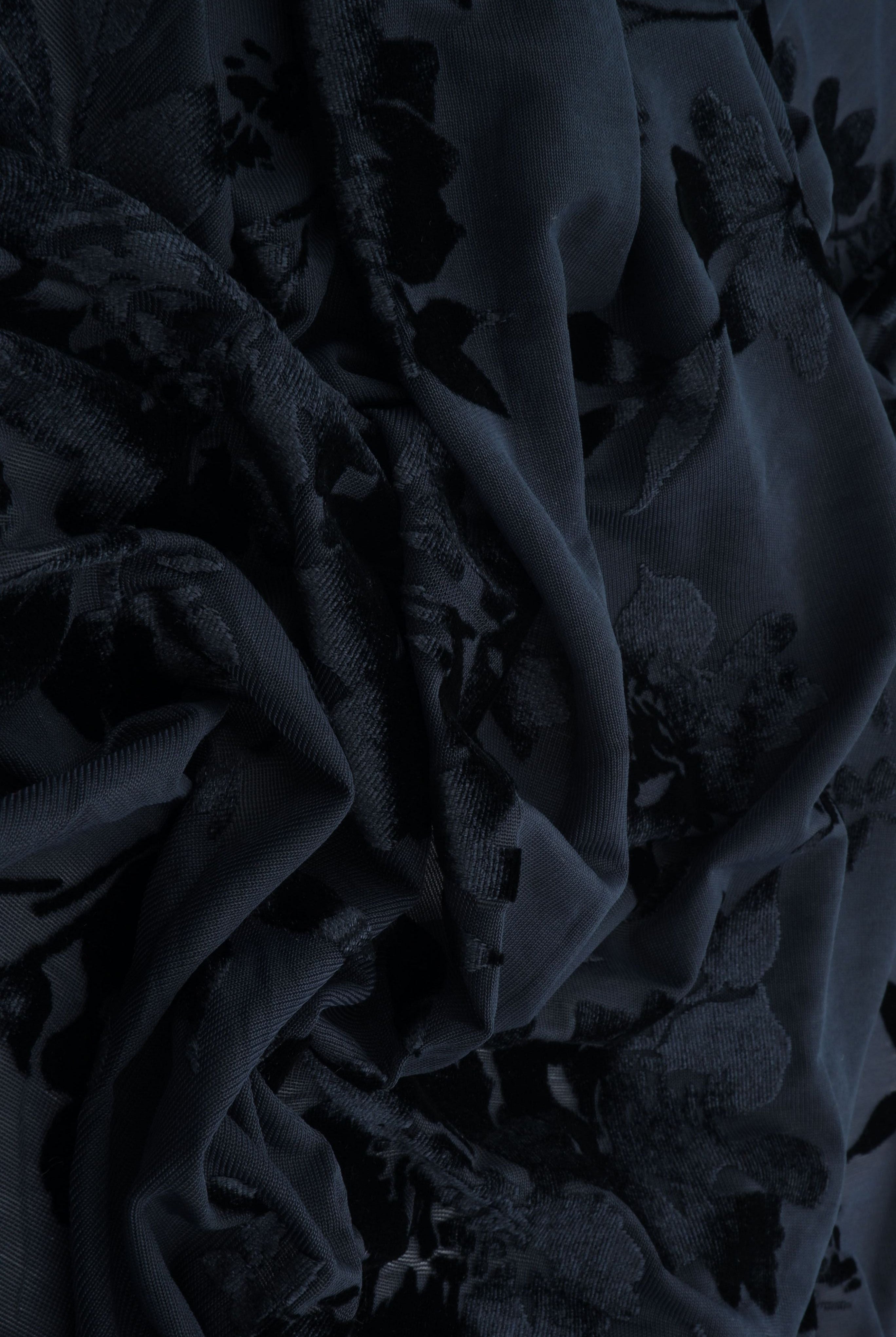 Floral Velvet Burnout Stretch Knit Fabric - KNT3869-MS11375