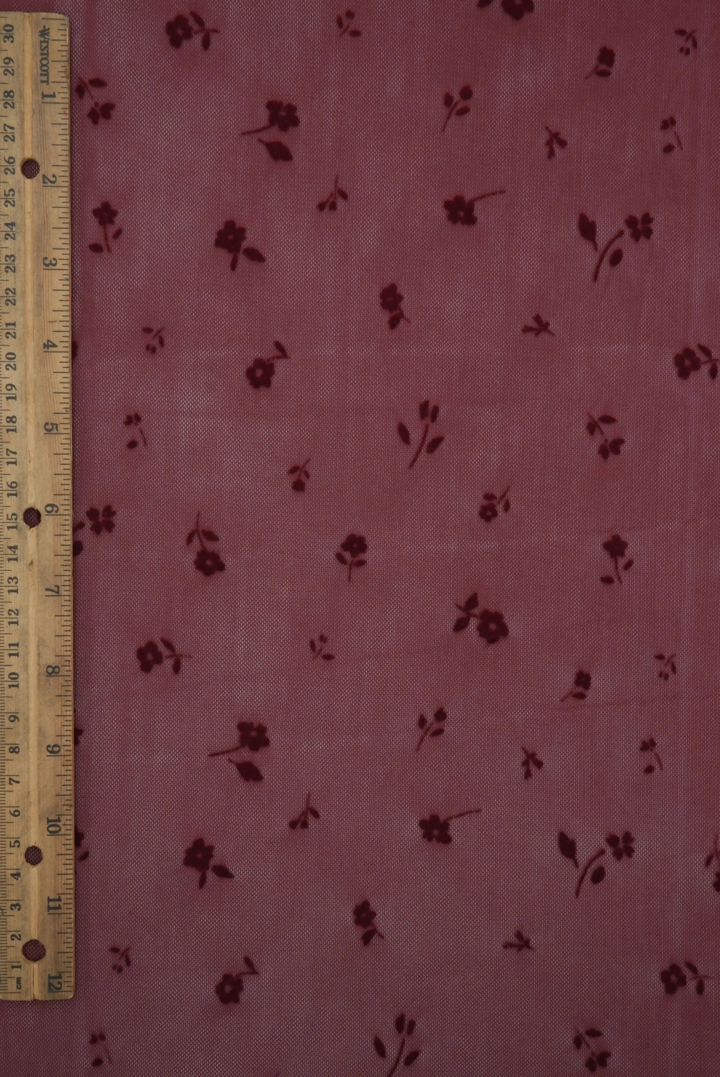 Ditsy Floral Flocking Mesh Fabric FLOCK-MS11279